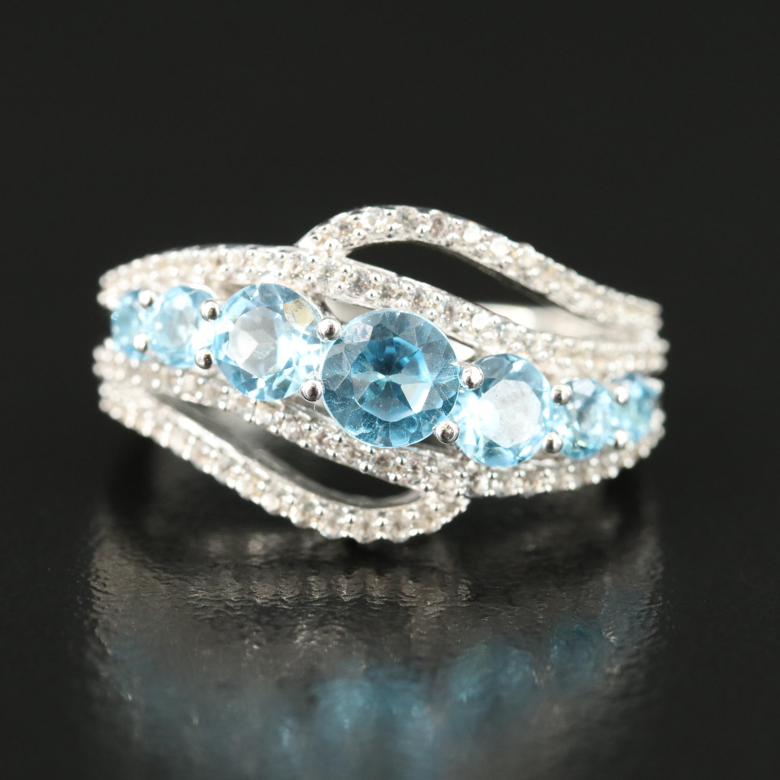 Sterling Topaz and Sapphire Ring