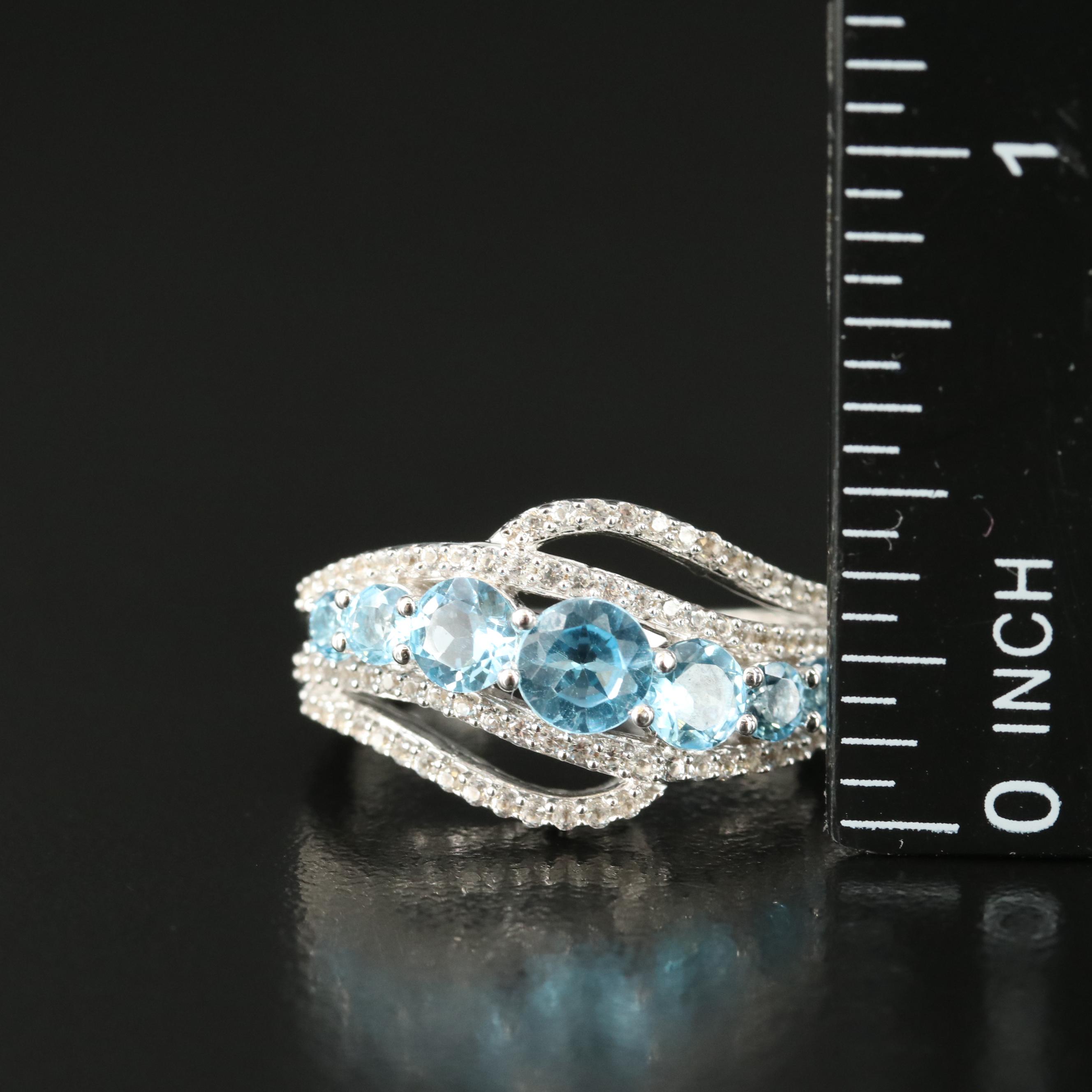 Sterling Topaz and Sapphire Ring