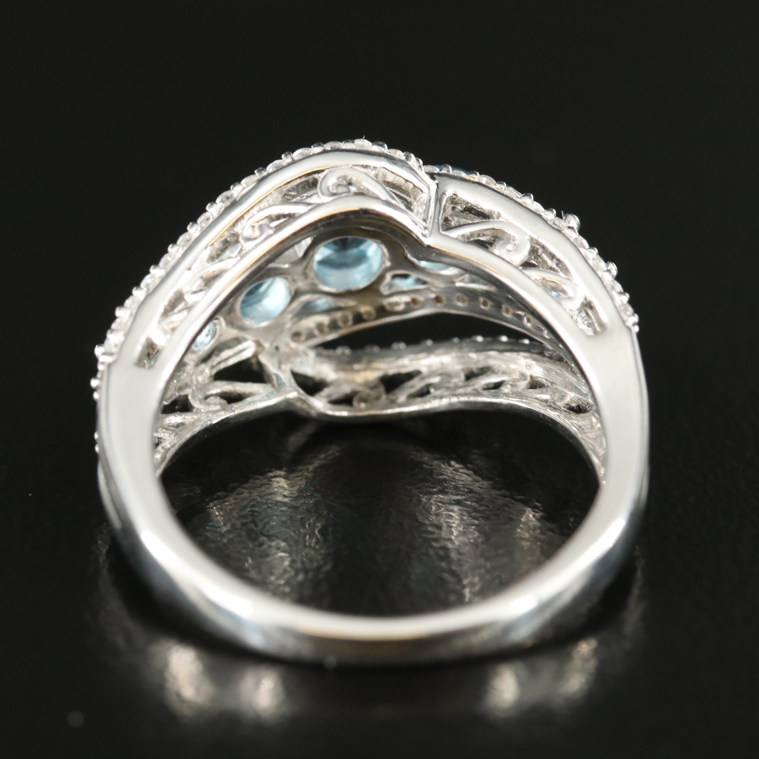 Sterling Topaz and Sapphire Ring