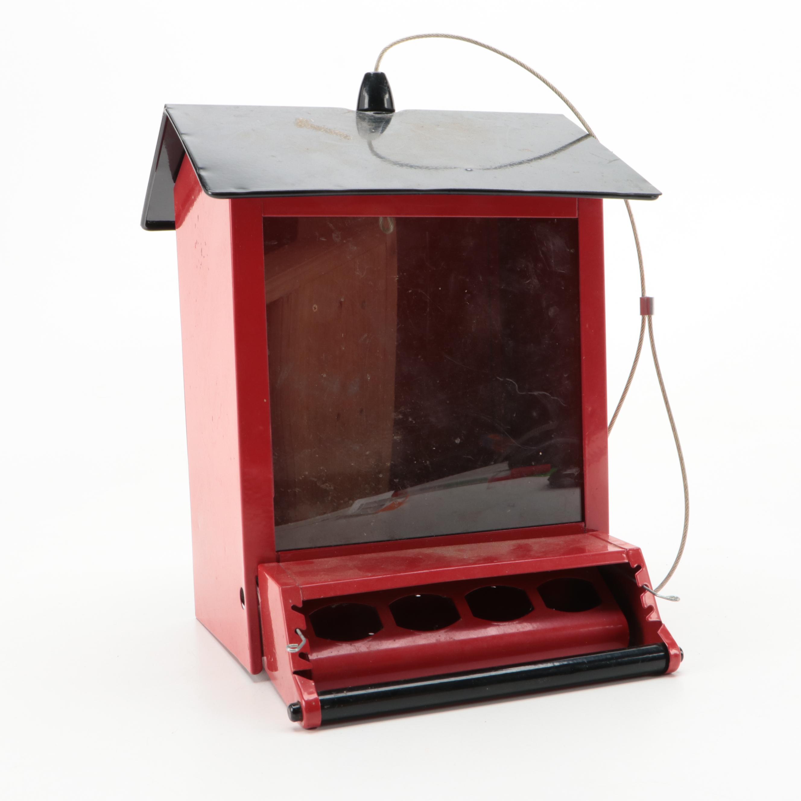 WoodLink Bat House with Other Metal Squirrel-Resistant Hopper Bird Feeder