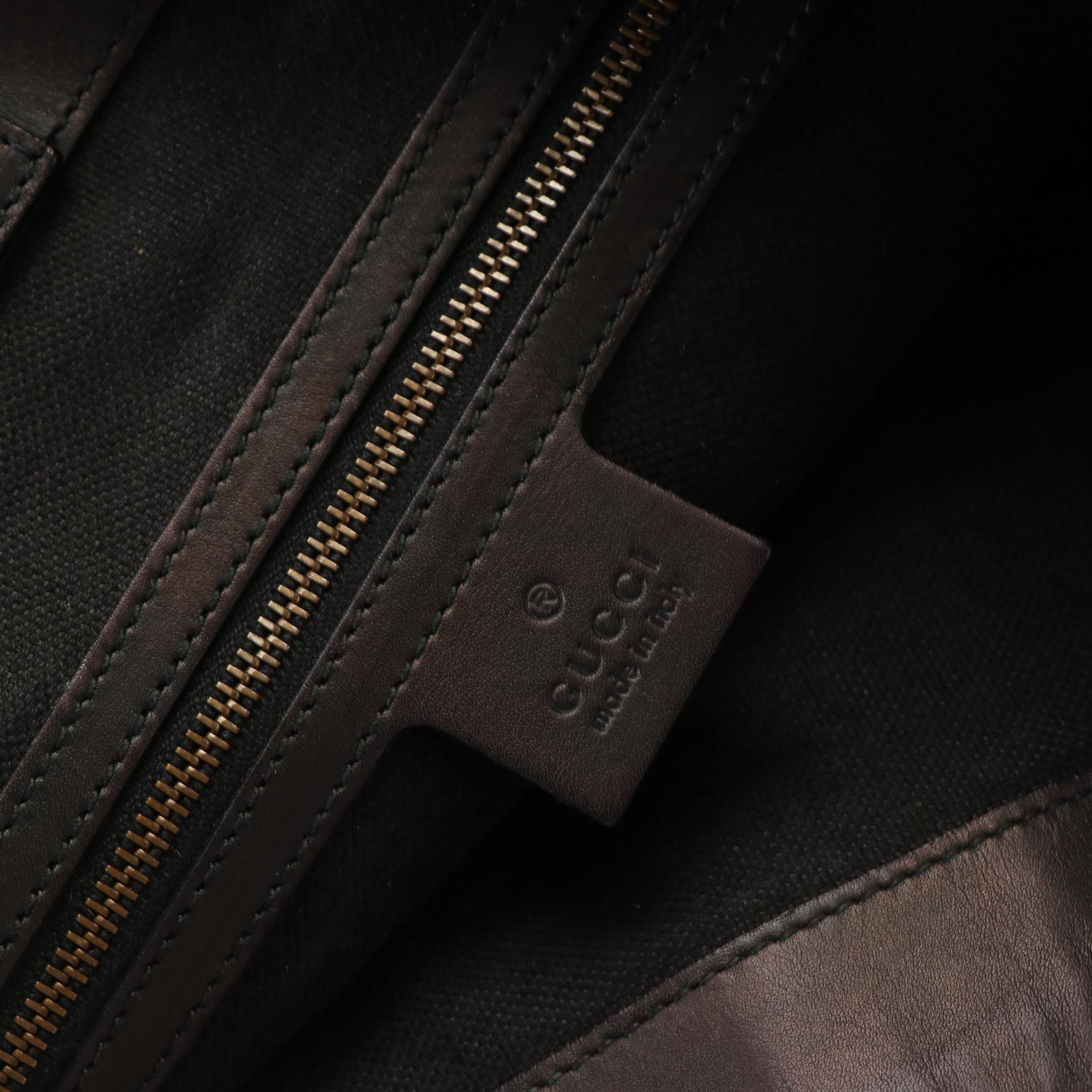 Gucci Stirrup Damask Suede Tote Bag