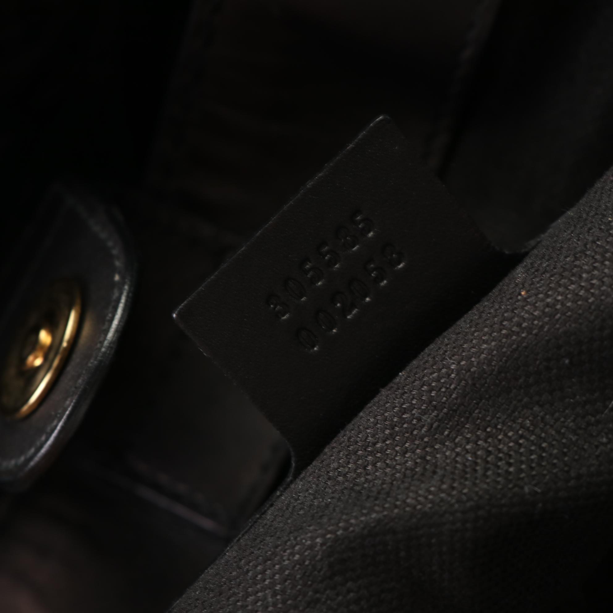 Gucci Stirrup Damask Suede Tote Bag