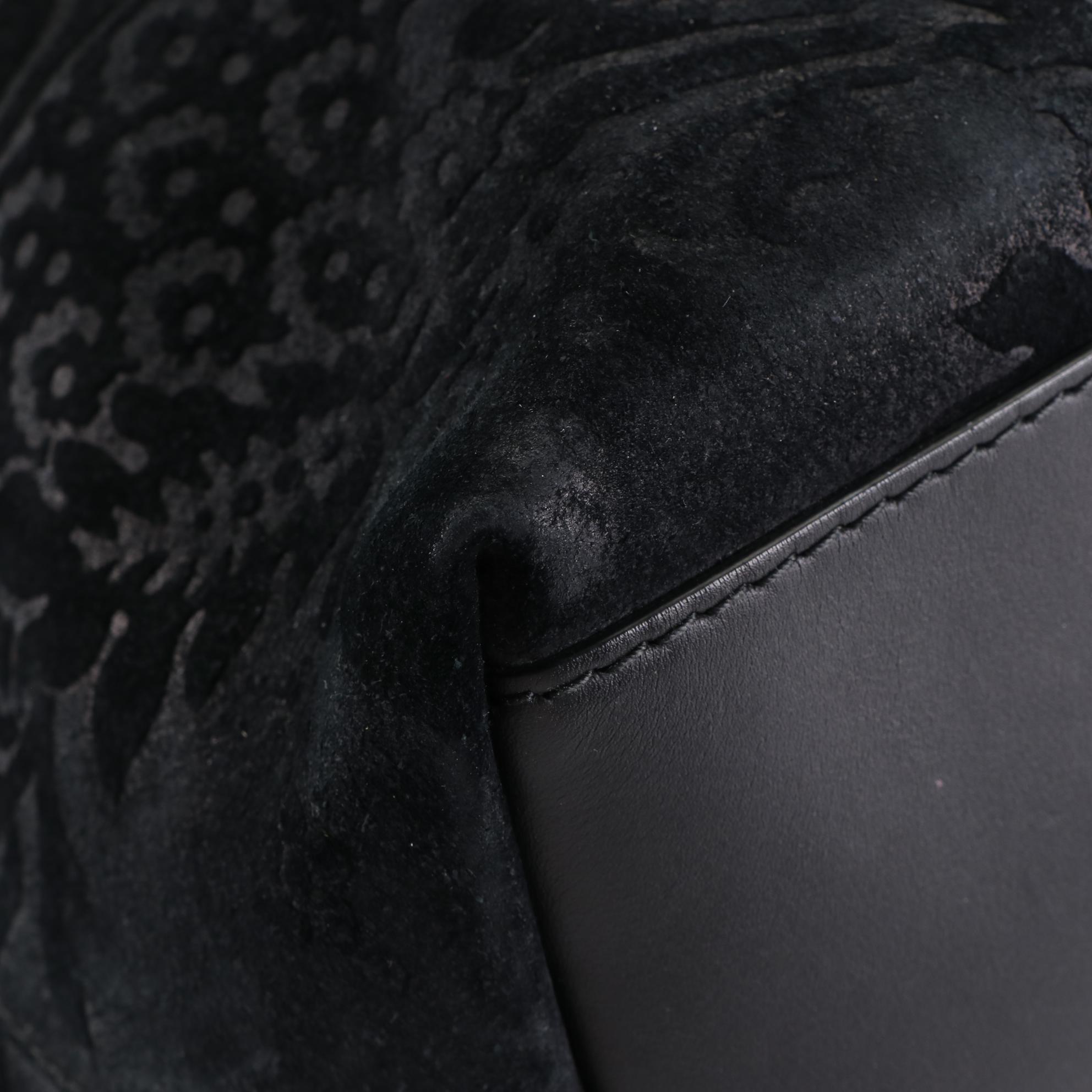 Gucci Stirrup Damask Suede Tote Bag