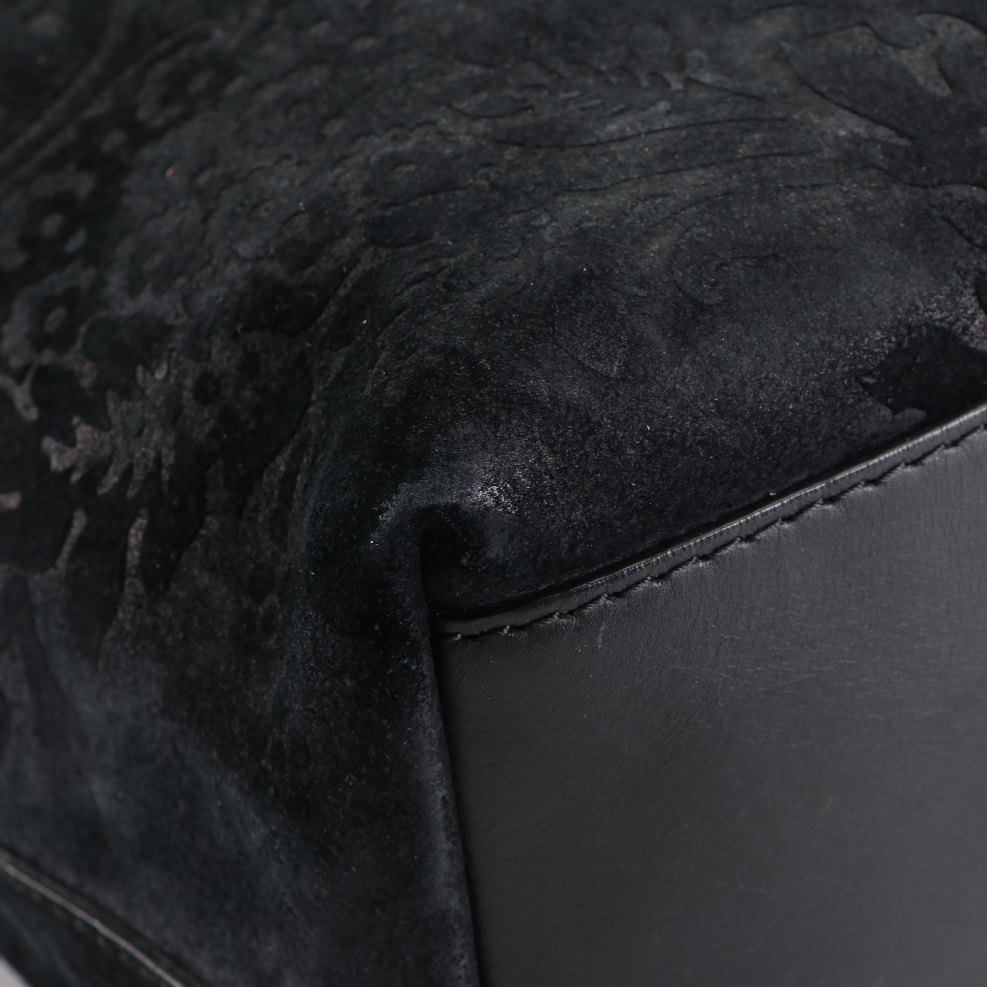 Gucci Stirrup Damask Suede Tote Bag