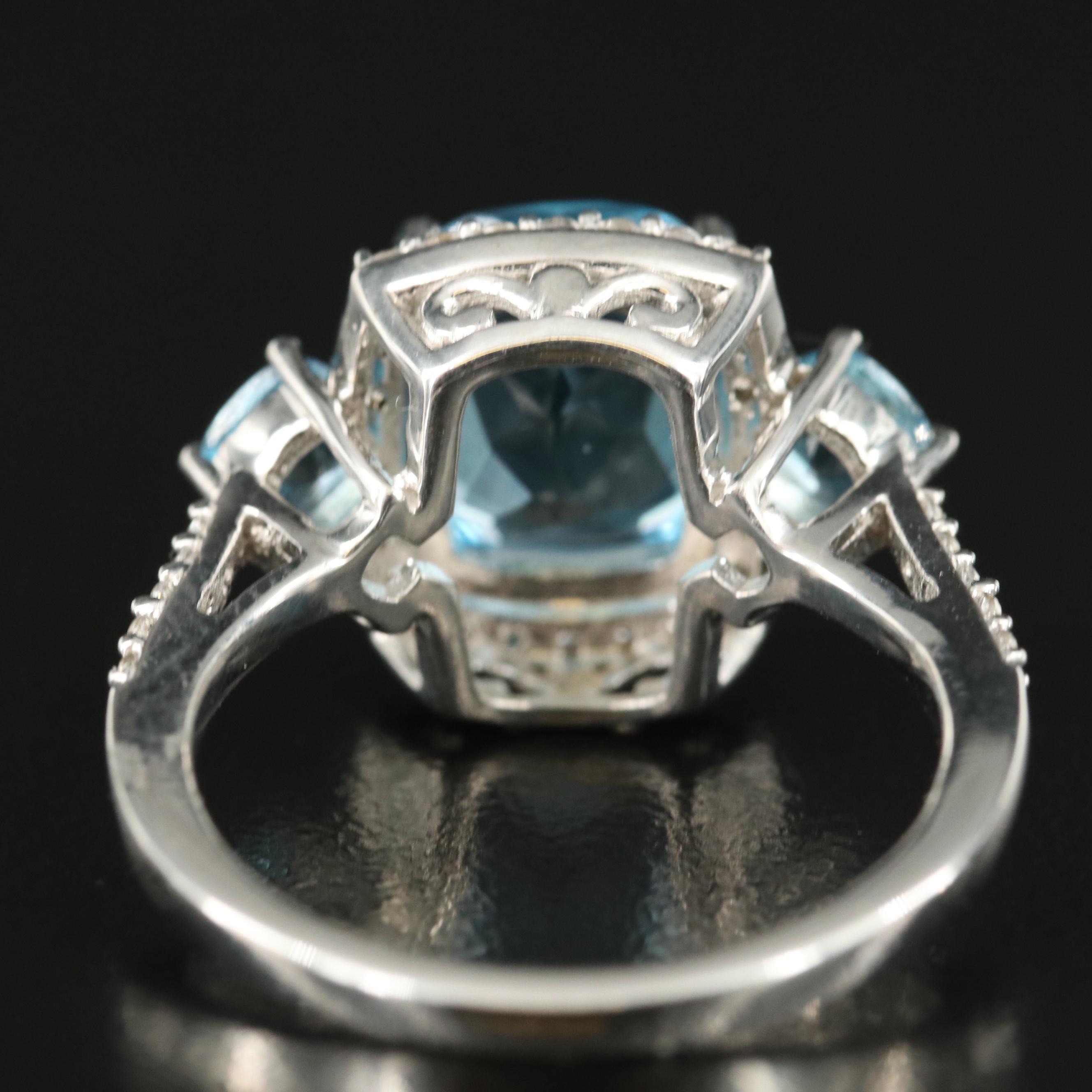 Sterling Topaz and Sapphire Ring