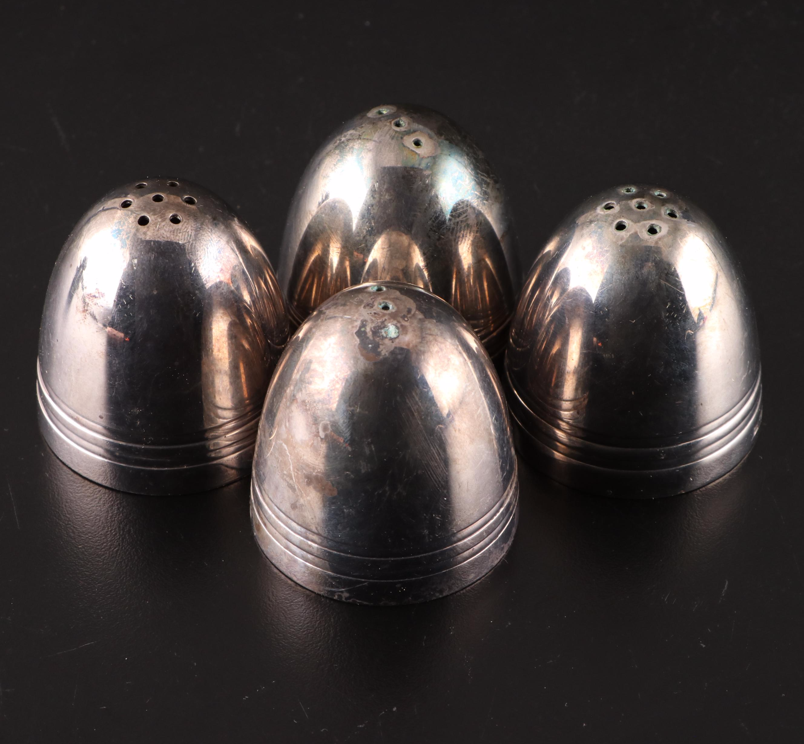 Christofle Salt and Pepper Shakers with Assorted Silver Plate Table Accessories