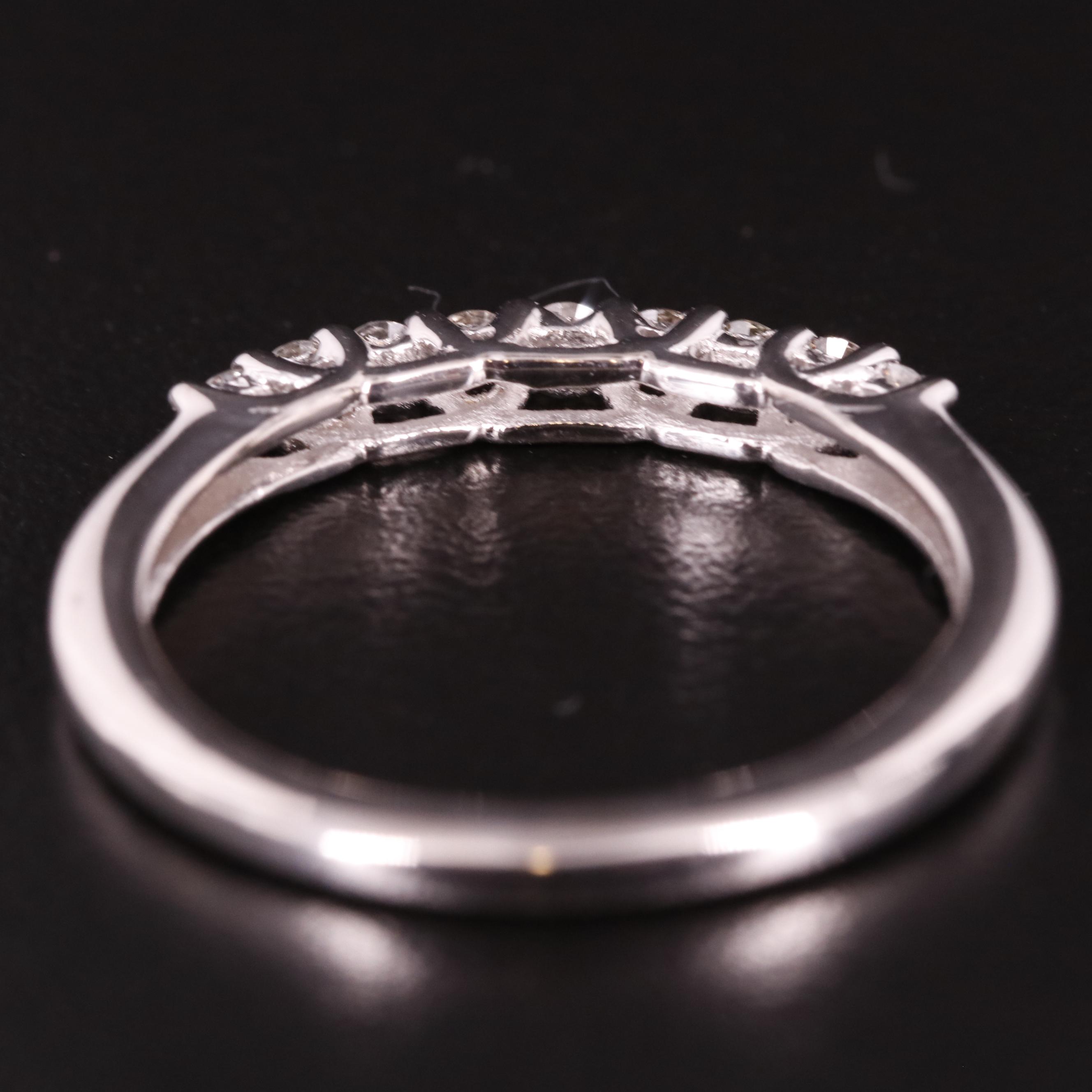 Sterling Diamond Nine Stone Ring