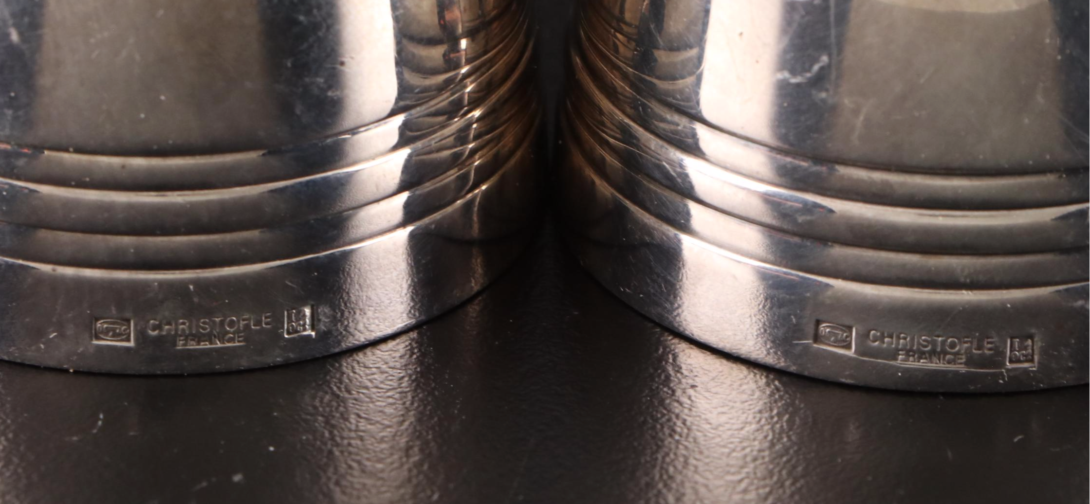 Christofle Salt and Pepper Shakers with Assorted Silver Plate Table Accessories