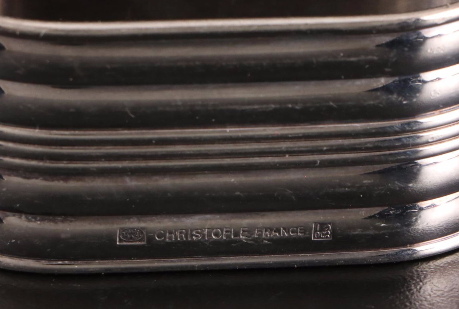 Christofle Salt and Pepper Shakers with Assorted Silver Plate Table Accessories