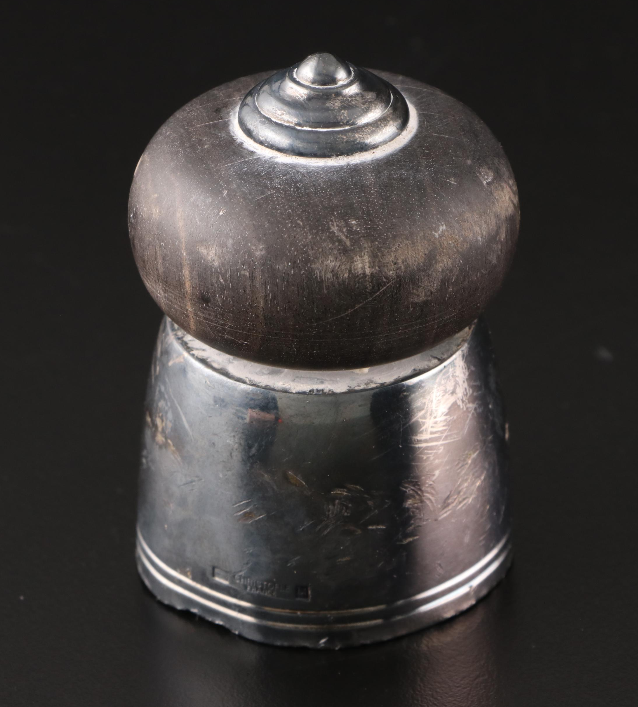 Christofle Salt and Pepper Shakers with Assorted Silver Plate Table Accessories