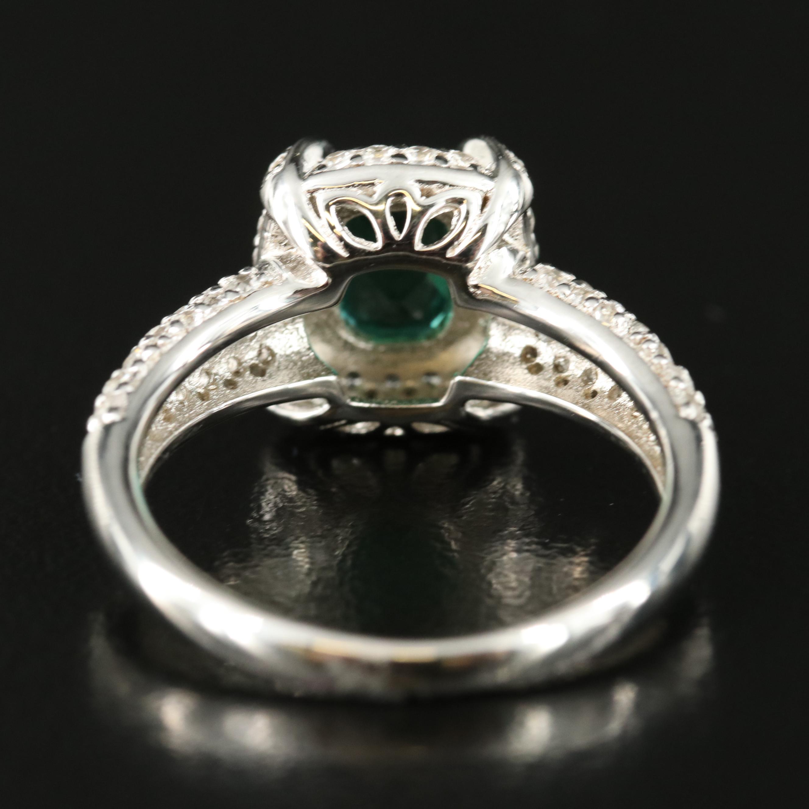 Sterling Emerald and Sapphire Ring