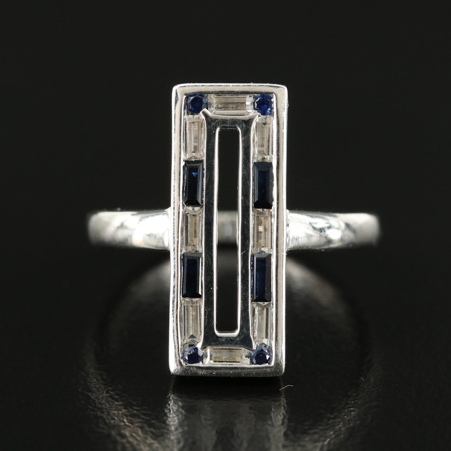 Sterling Sapphire Pointer Ring