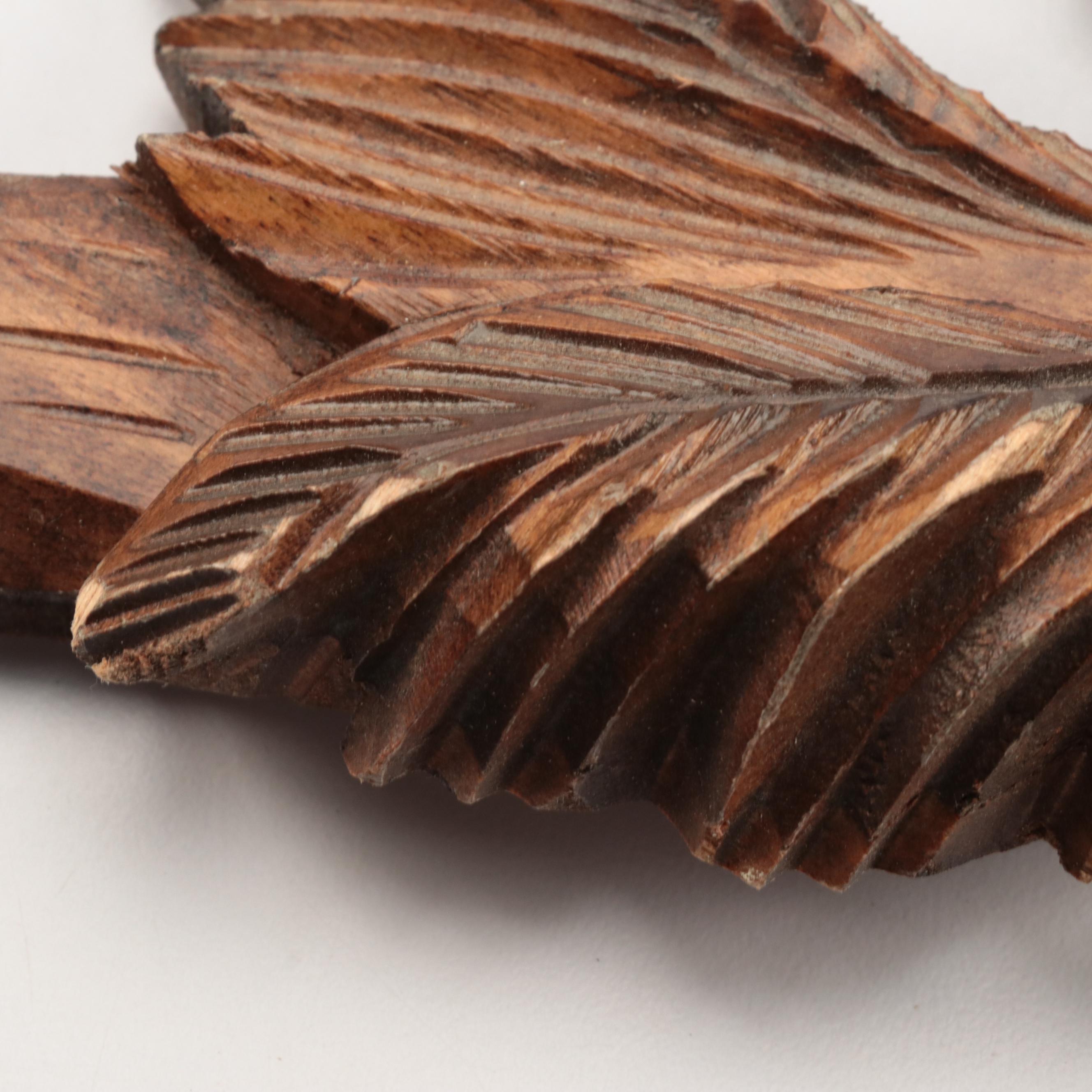 Burl Wood Carvings with Irish Blackthorn Shillelagh and Walnut Bird