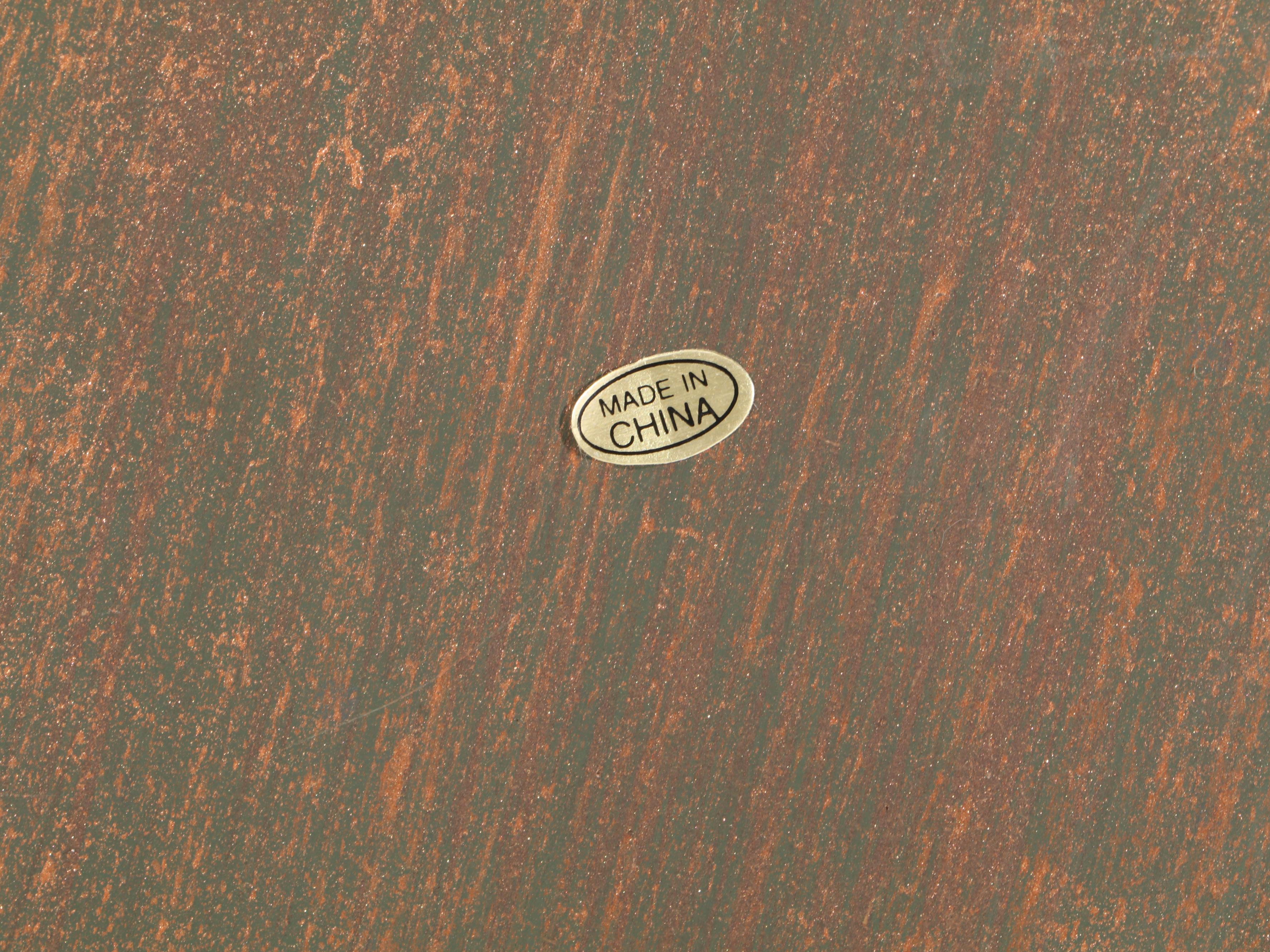 Elephant and Palm Tree Motif Repoussé Metal Framed Wall Mirror