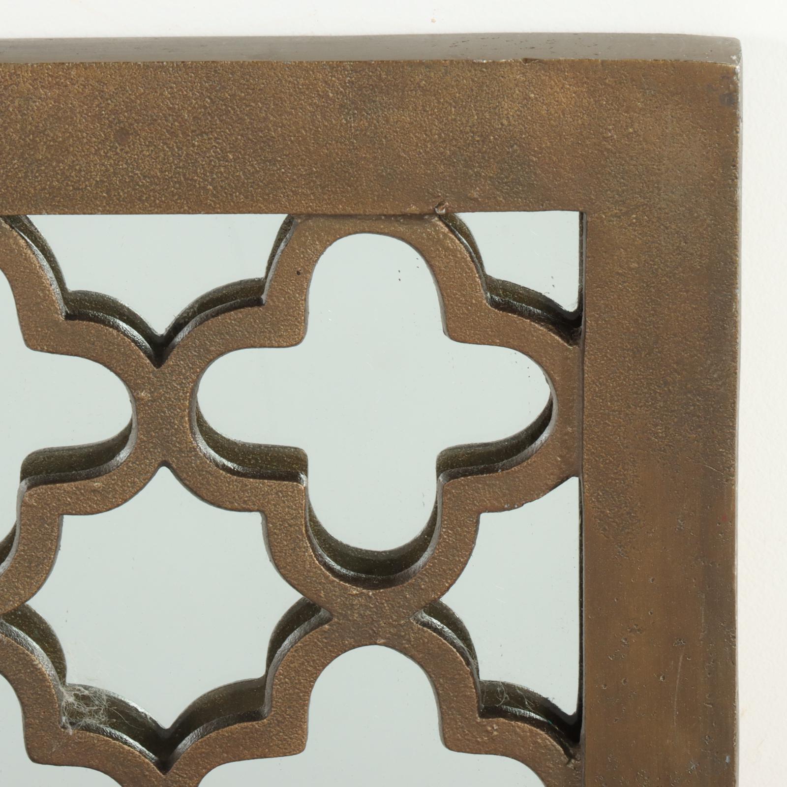 World Market Patinated Quatrefoil Metal Wall Mirror