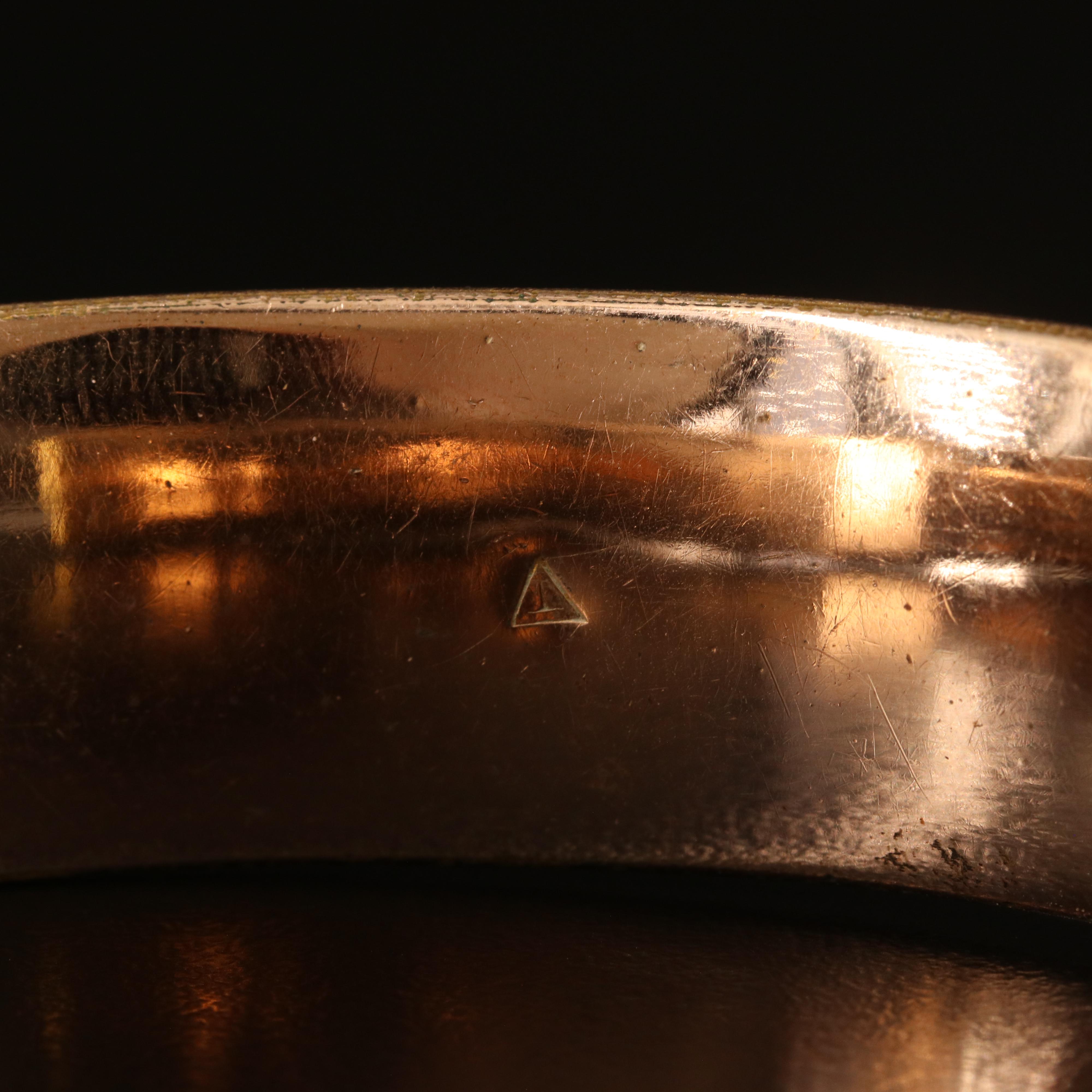 Art Nouveau Wide Bracelet with Engraved Flourishes