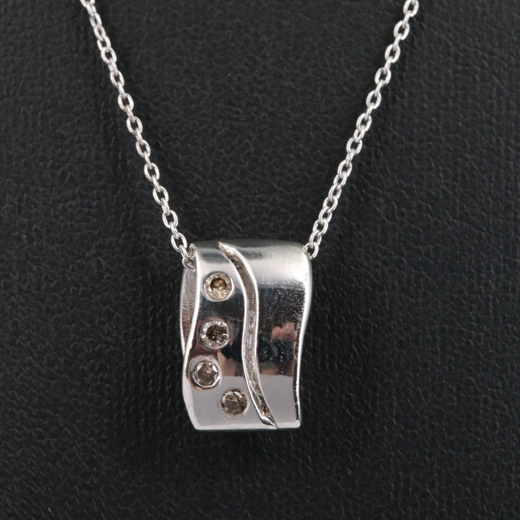 Sterling Diamond Pendant Necklace