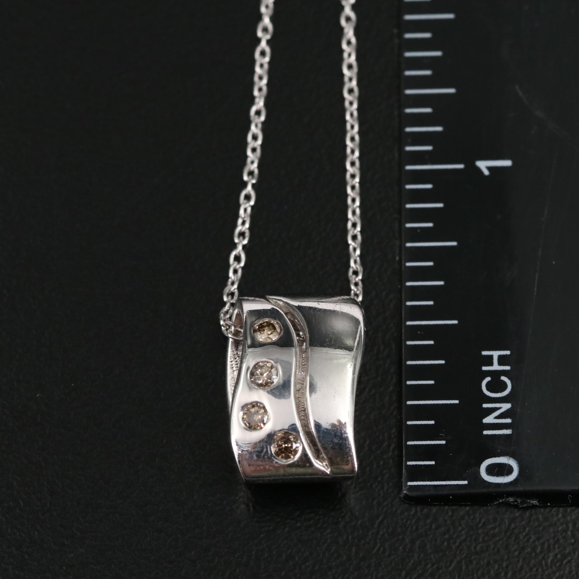 Sterling Diamond Pendant Necklace