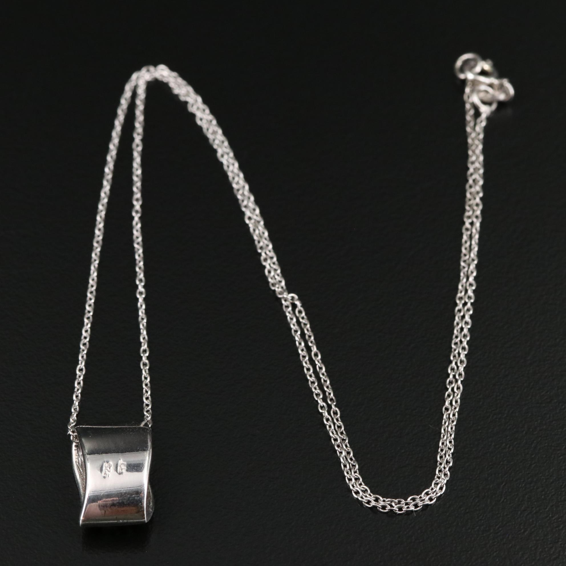 Sterling Diamond Pendant Necklace