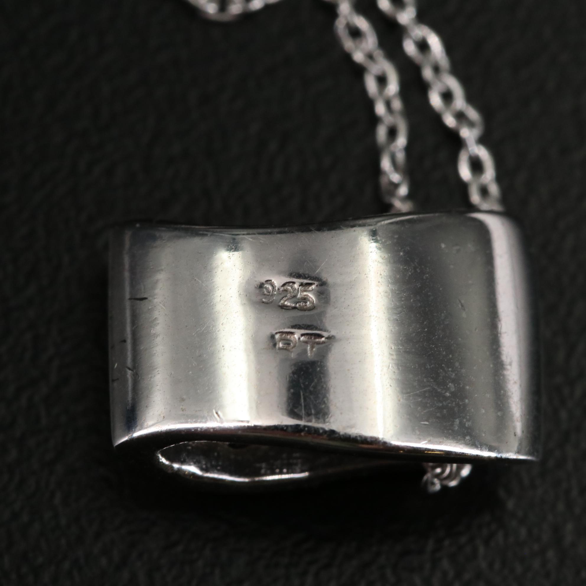 Sterling Diamond Pendant Necklace