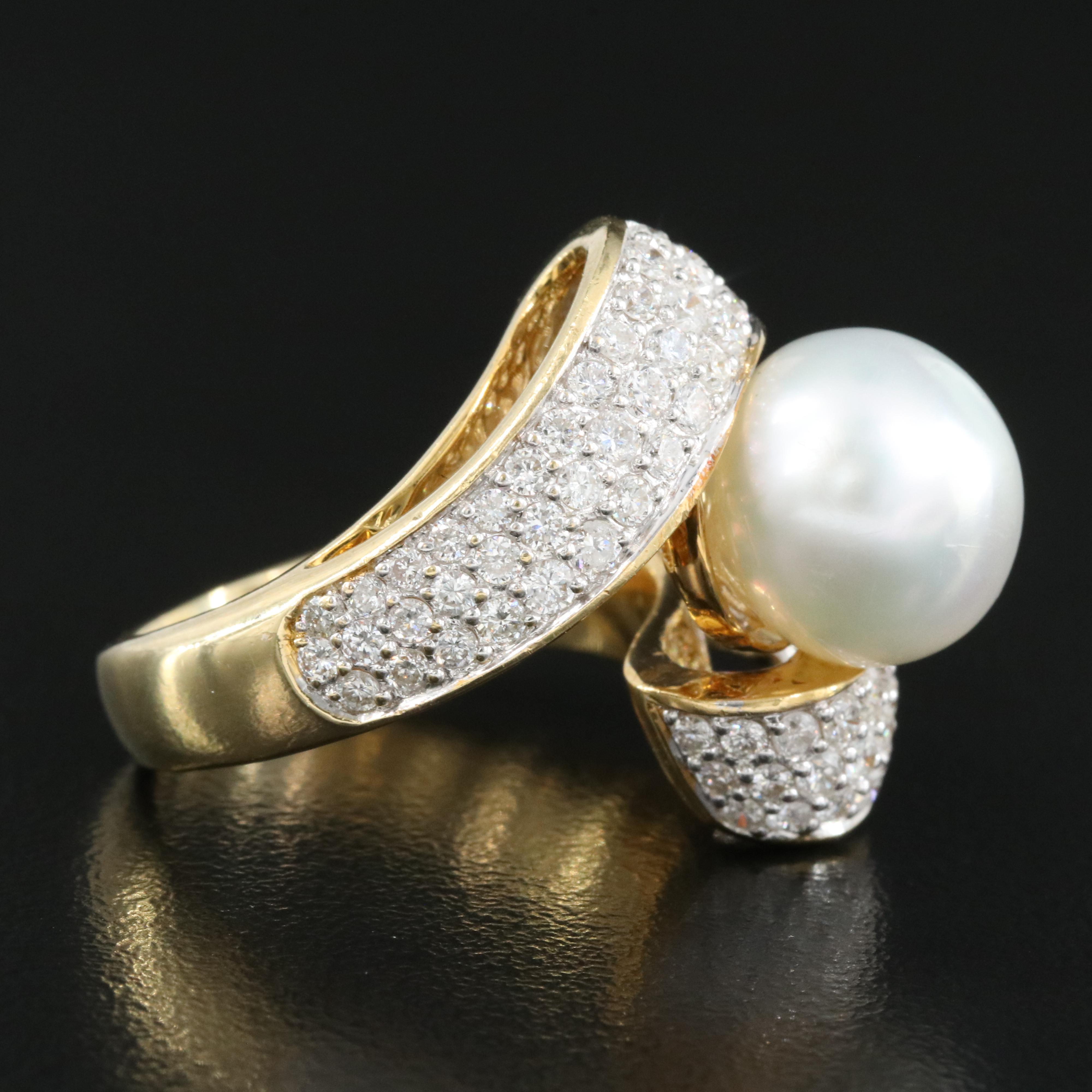 18K 11.60 mm Pearl and 1.90 CTW Diamond Ring
