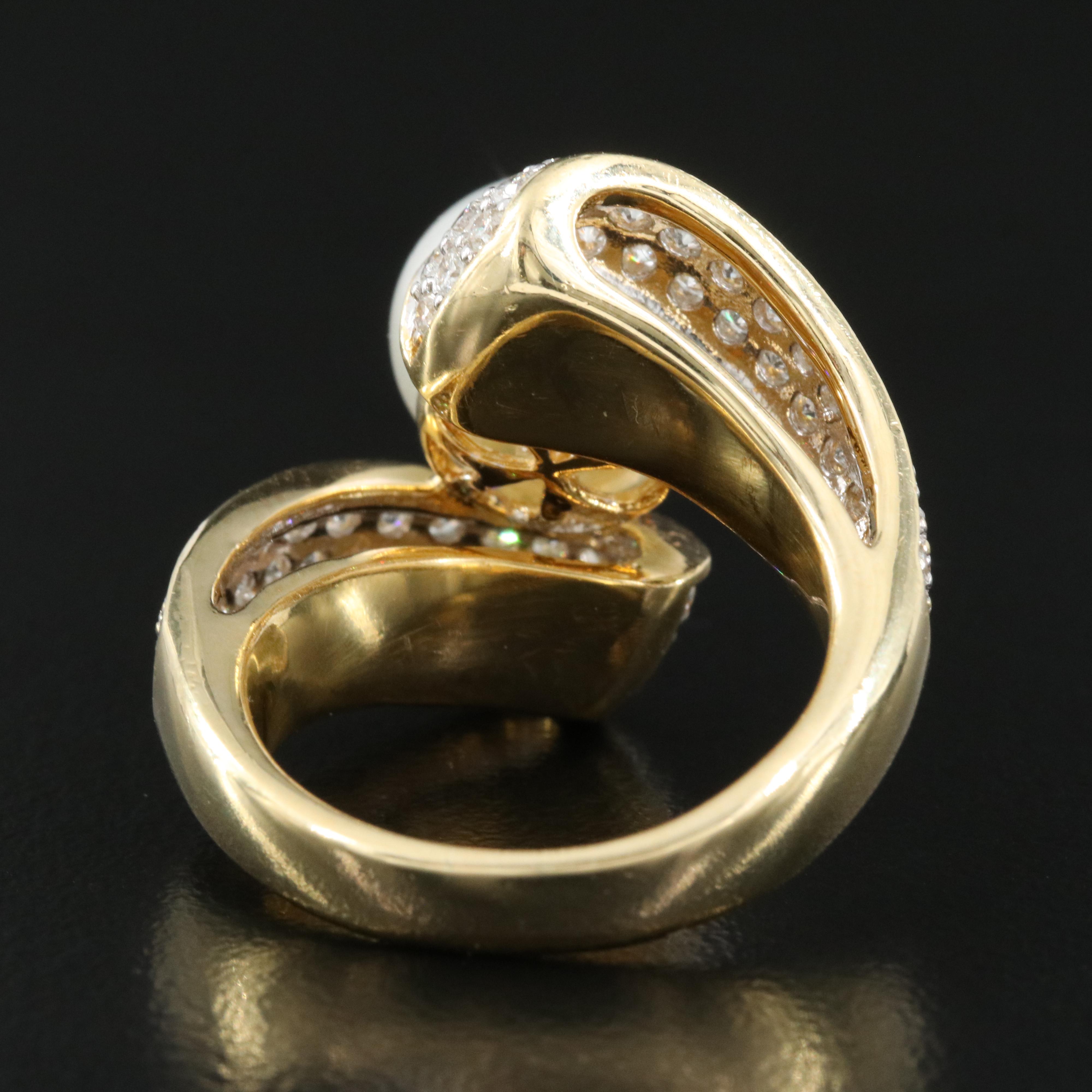 18K 11.60 mm Pearl and 1.90 CTW Diamond Ring