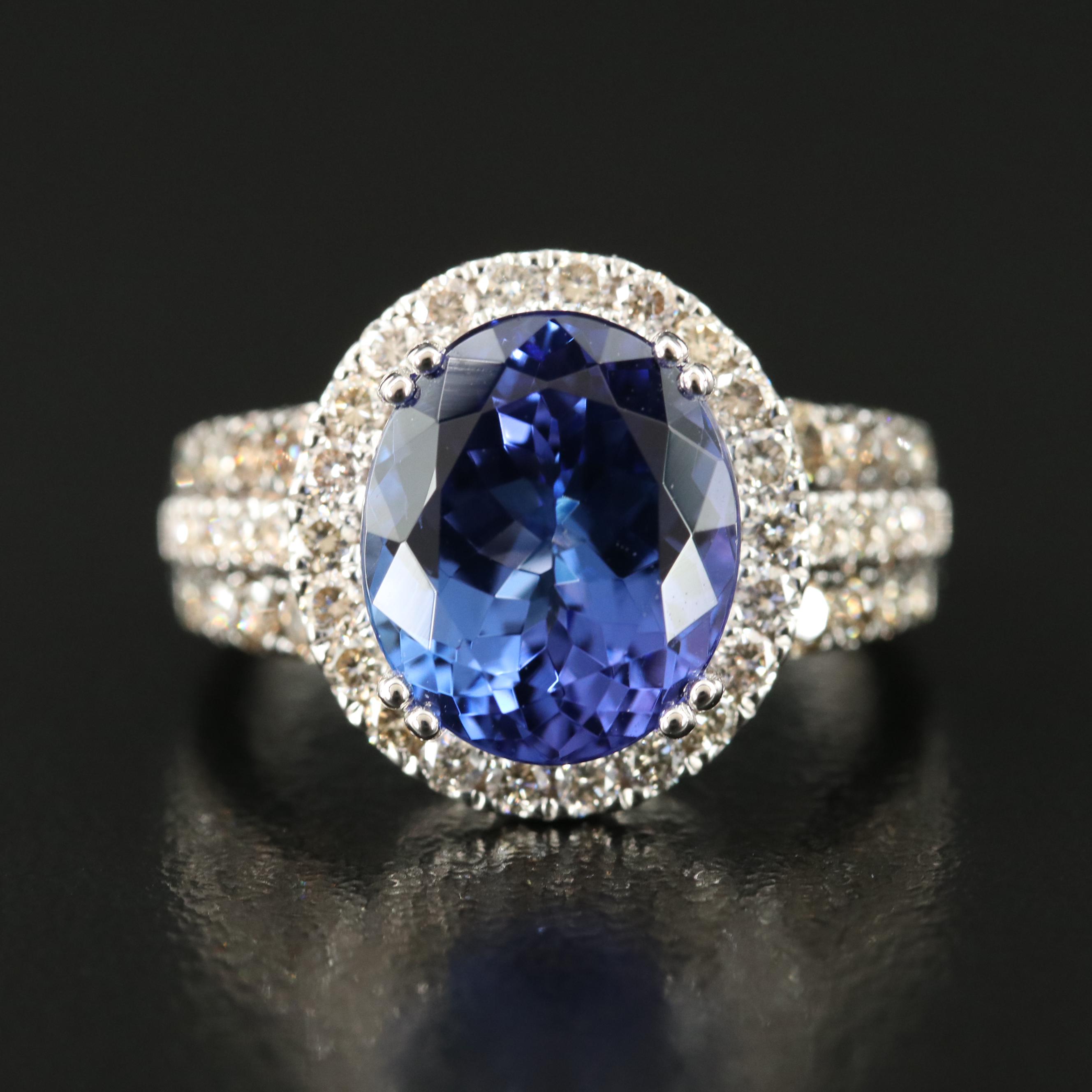LeVian 14K 5.78 Tanzanite and 1.13 CTW Diamond Ring