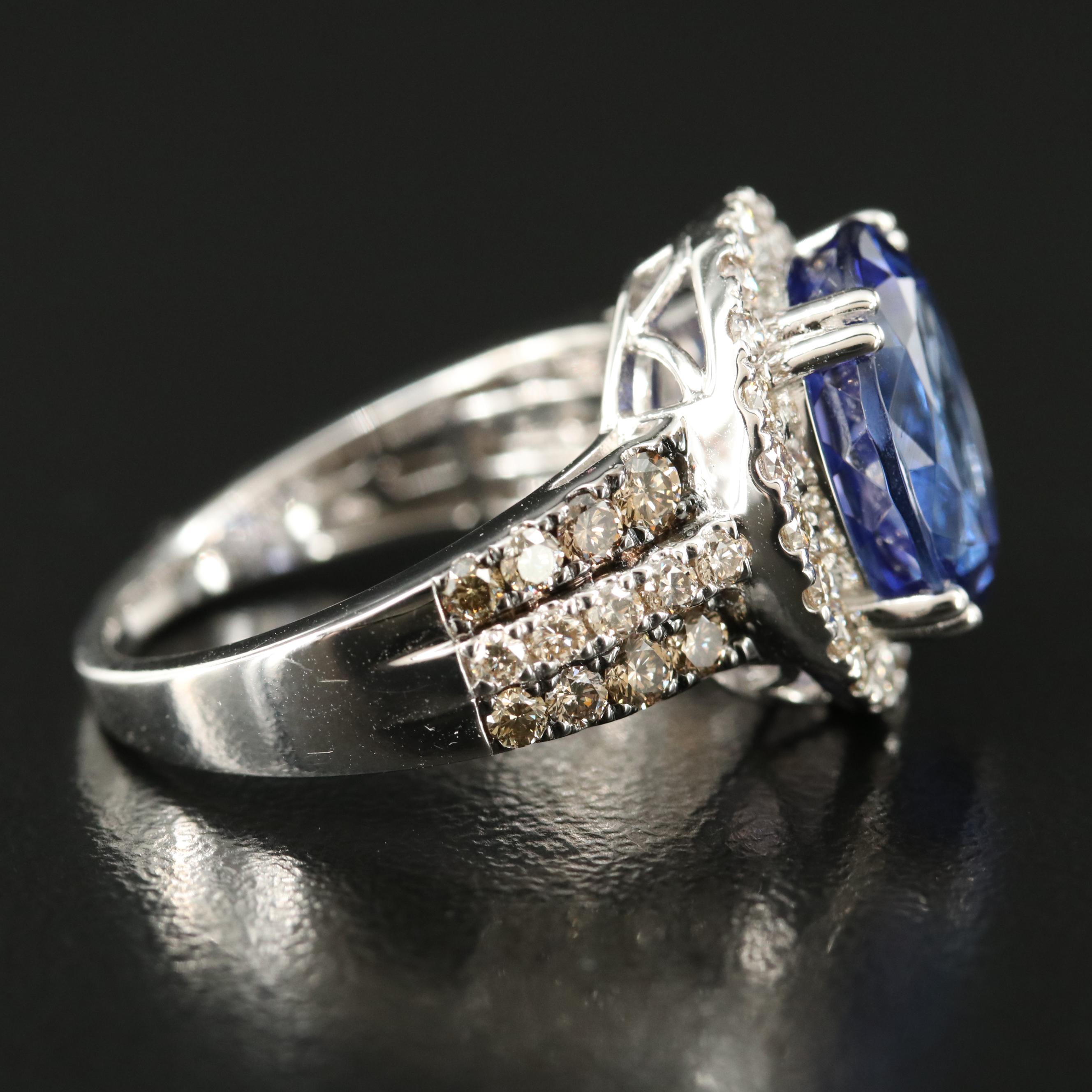 LeVian 14K 5.78 Tanzanite and 1.13 CTW Diamond Ring