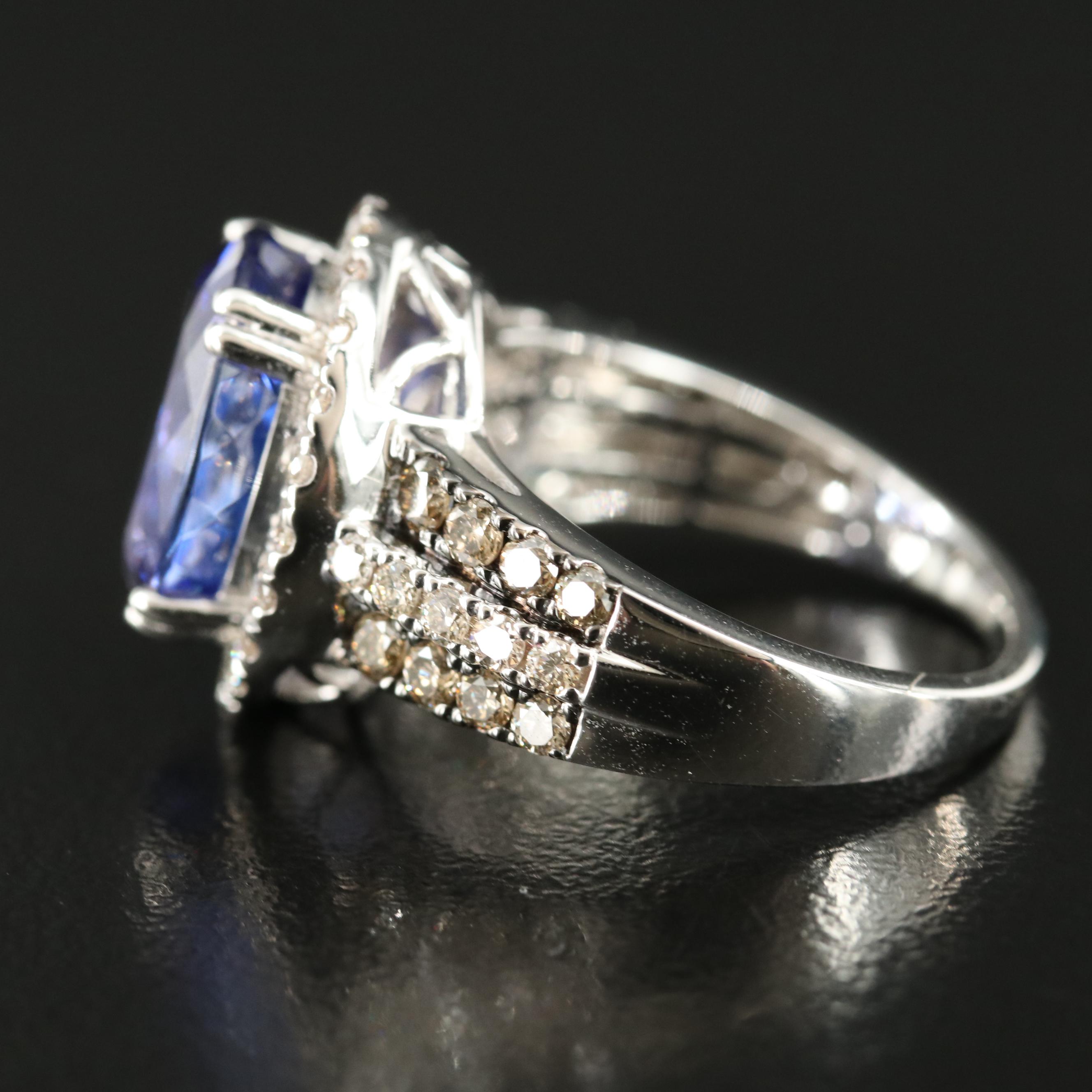 LeVian 14K 5.78 Tanzanite and 1.13 CTW Diamond Ring