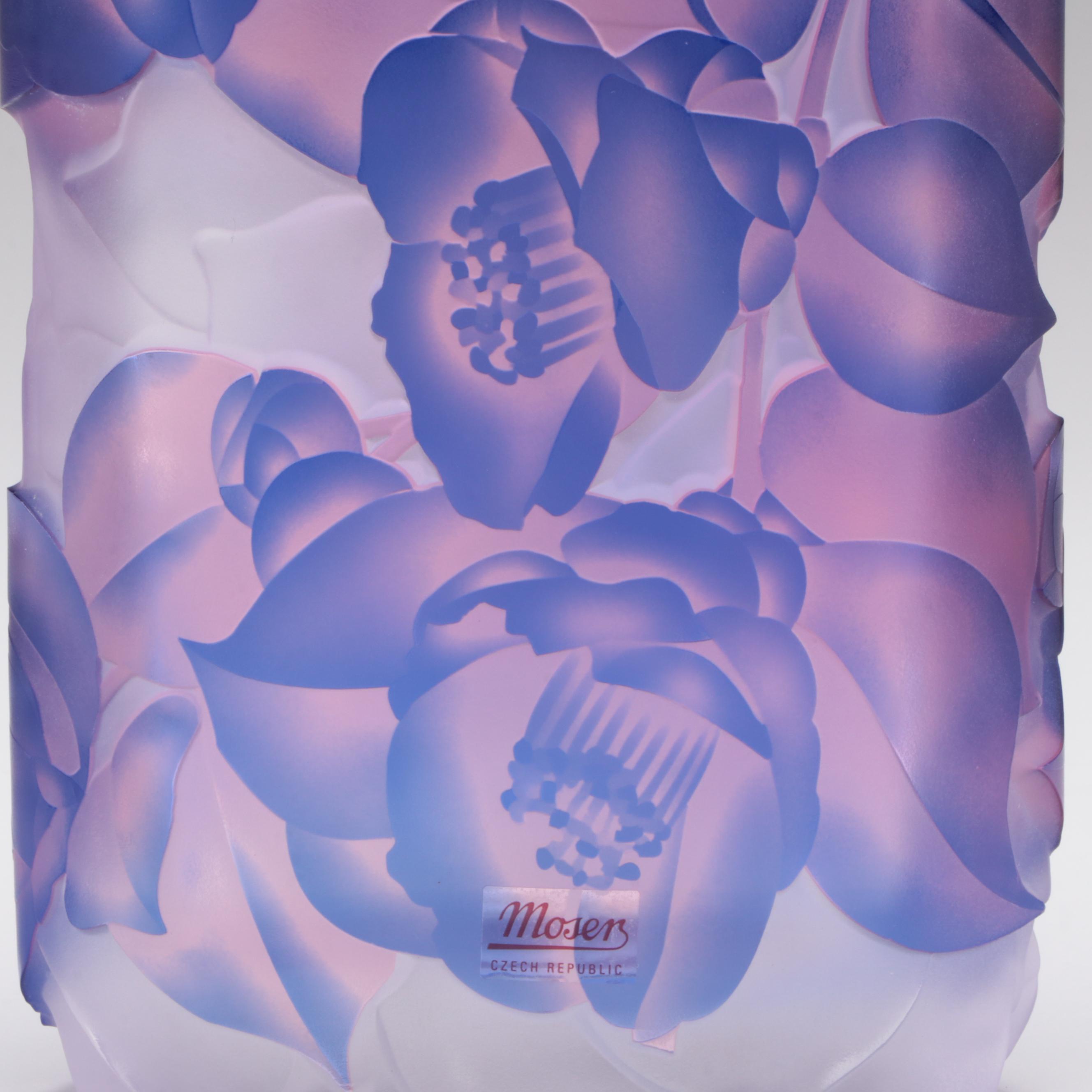 Moser Intaglio Glass Ovoid Vase