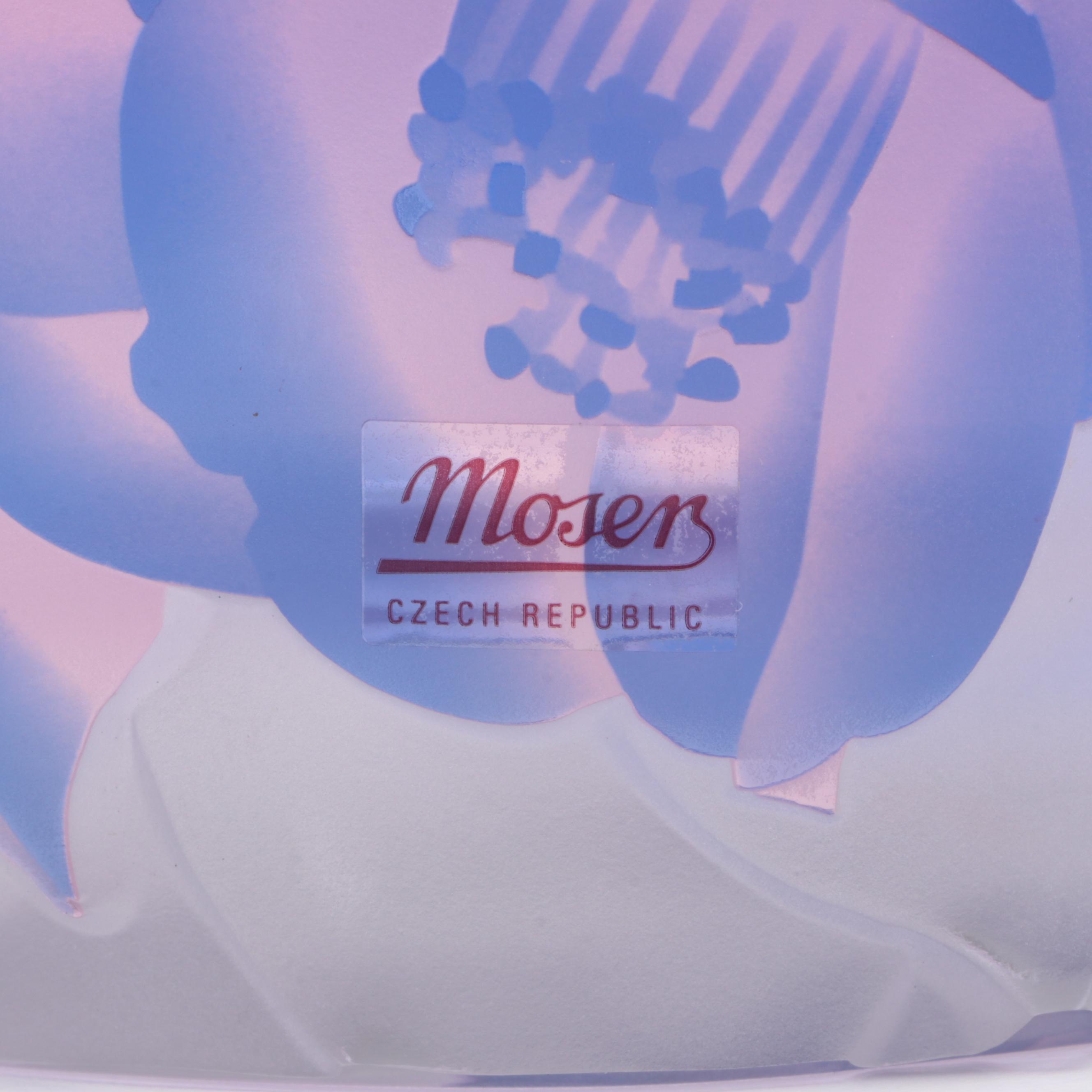 Moser Intaglio Glass Ovoid Vase