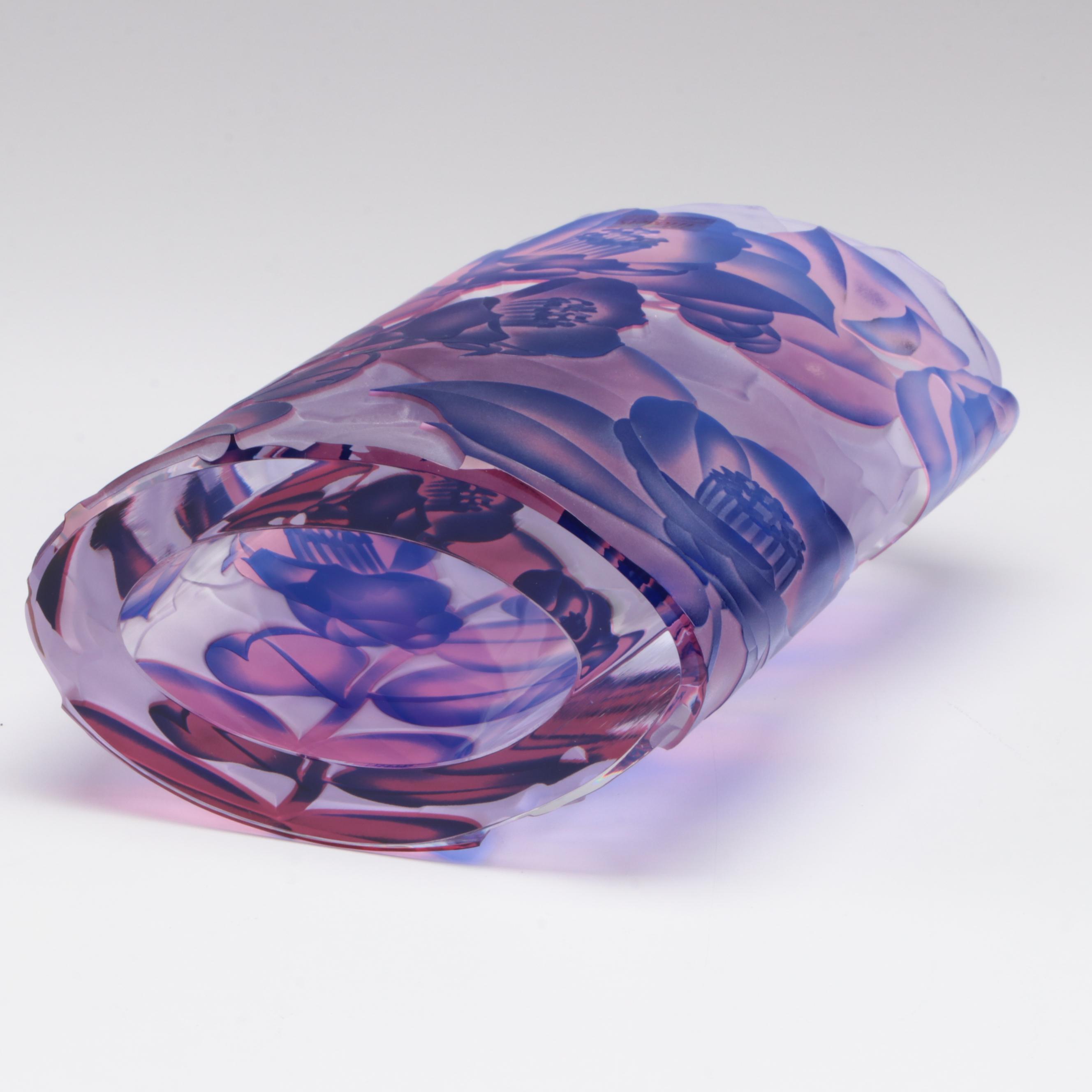 Moser Intaglio Glass Ovoid Vase