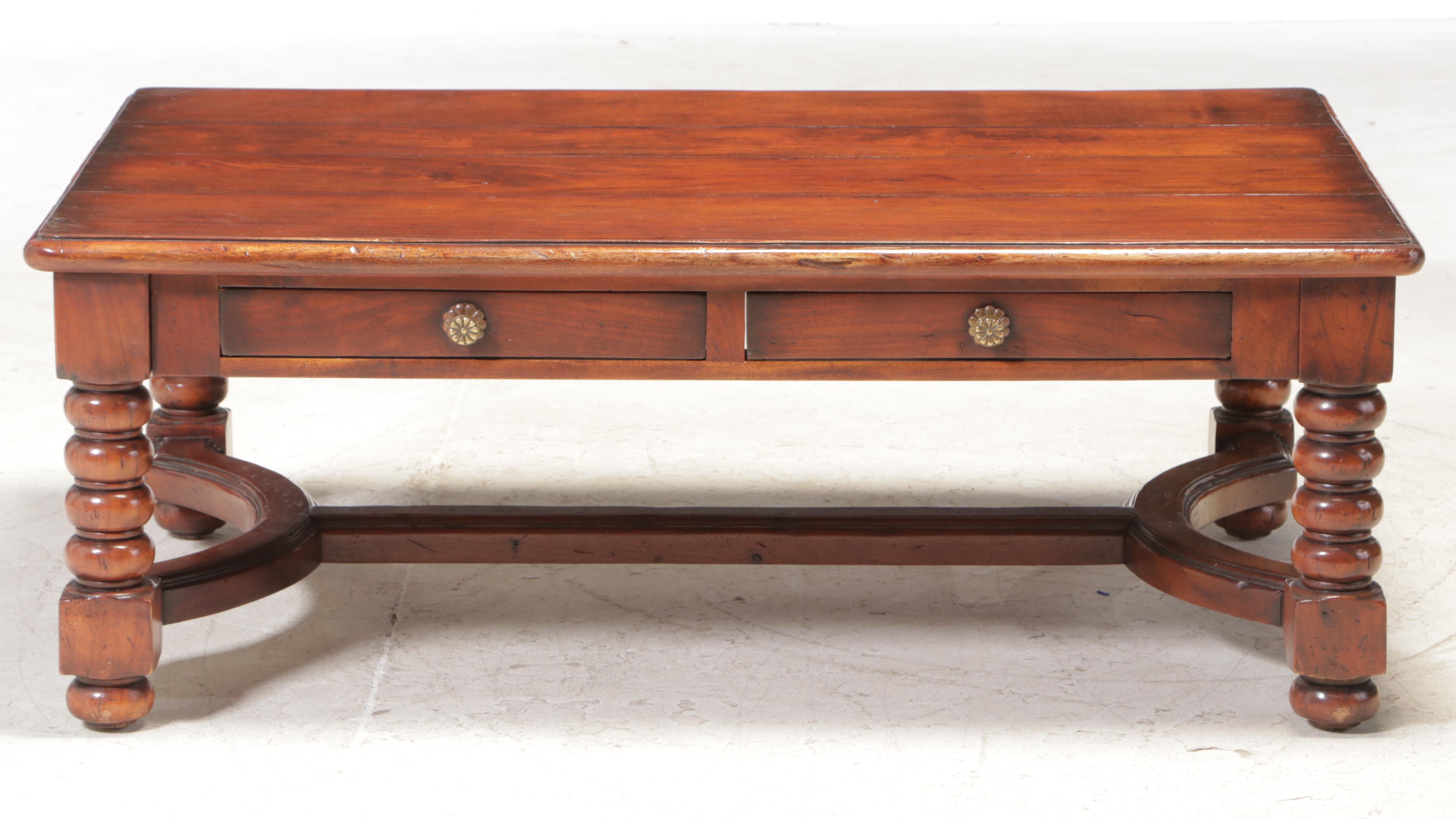 French Provincial Style Hardwood Four-Drawer Coffee Table