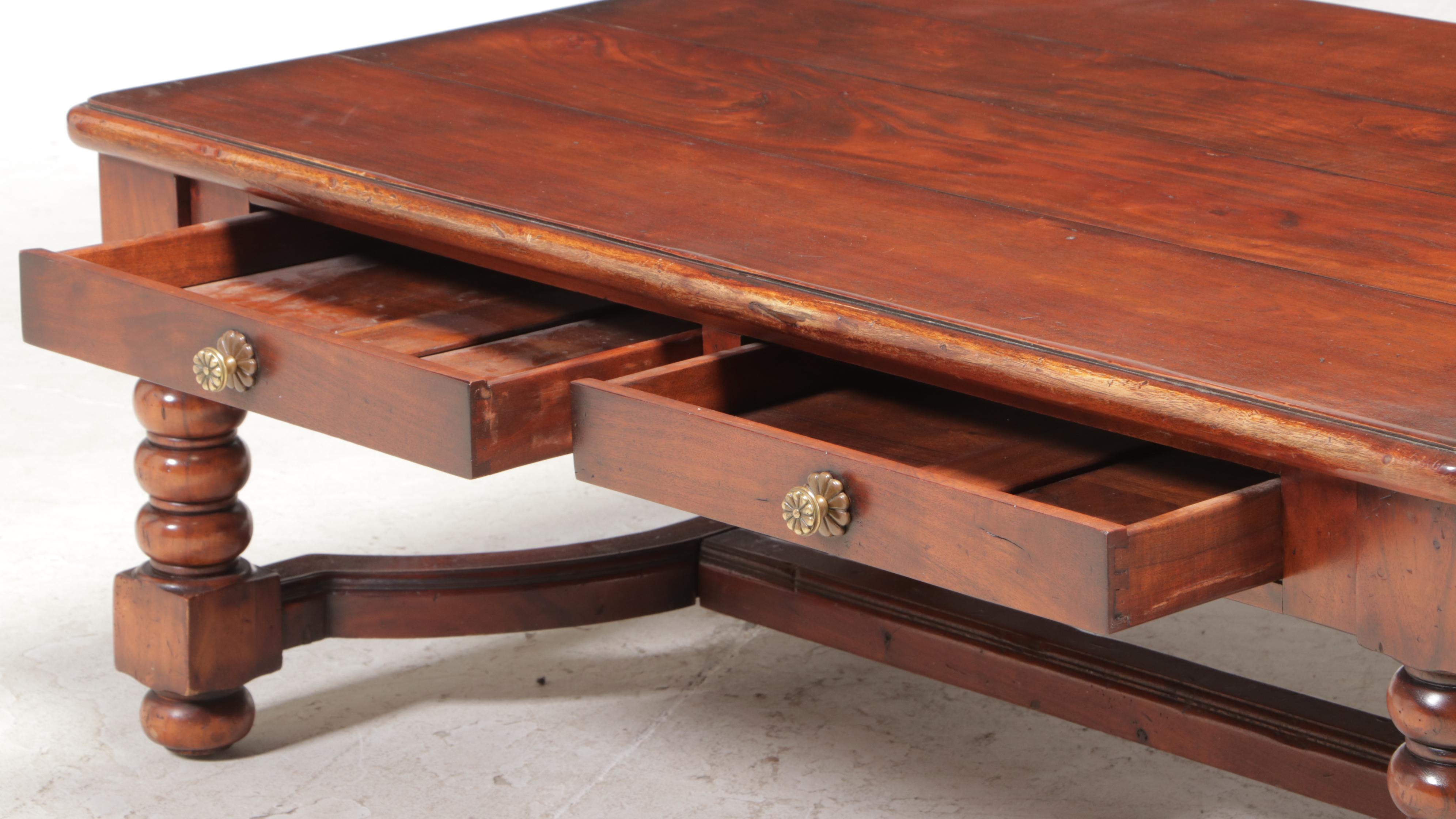 French Provincial Style Hardwood Four-Drawer Coffee Table