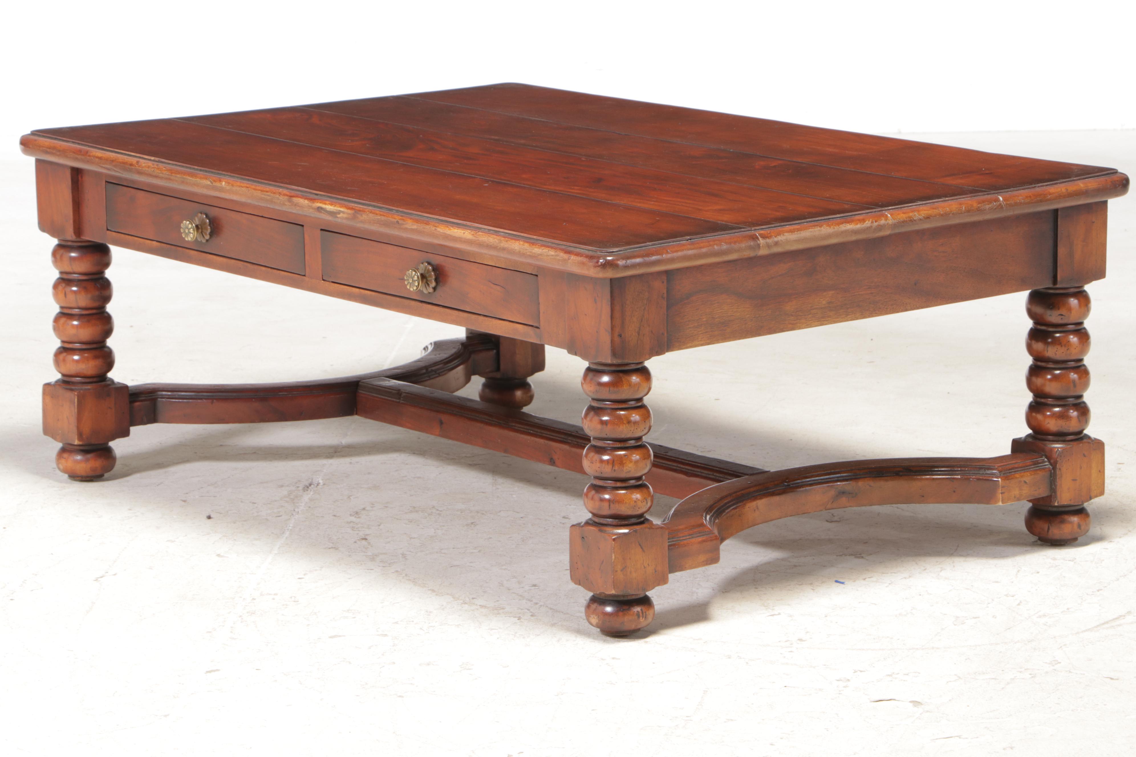 French Provincial Style Hardwood Four-Drawer Coffee Table