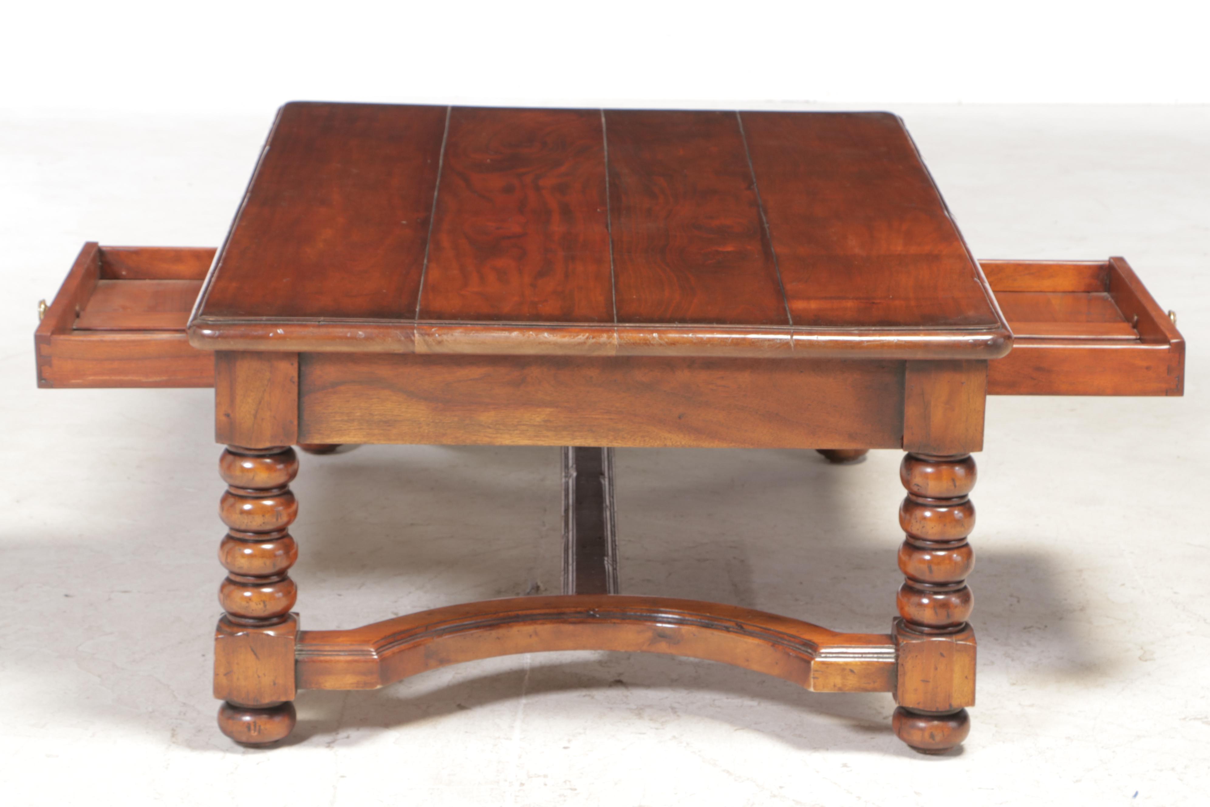 French Provincial Style Hardwood Four-Drawer Coffee Table