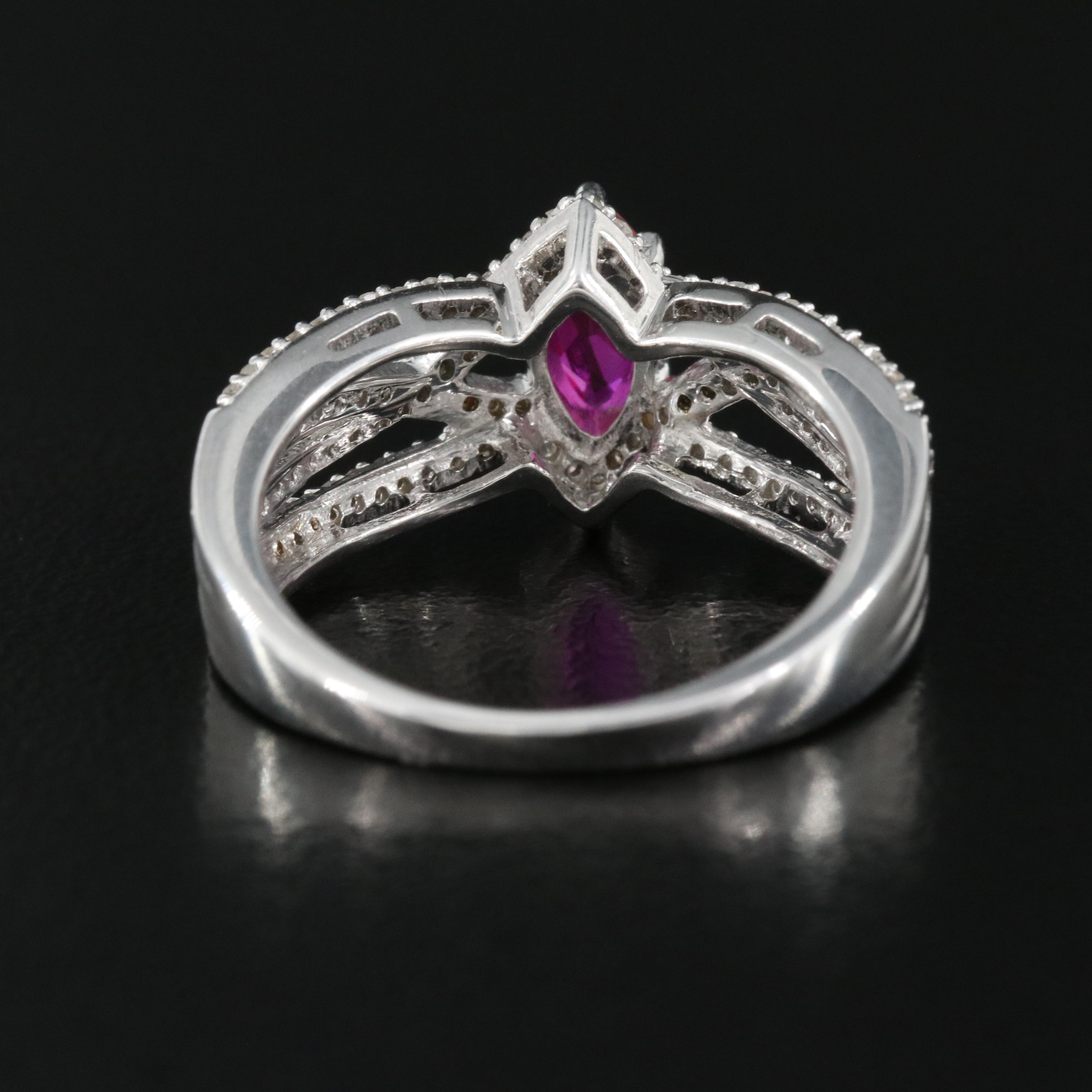 Sterling Ruby and Diamond Ring