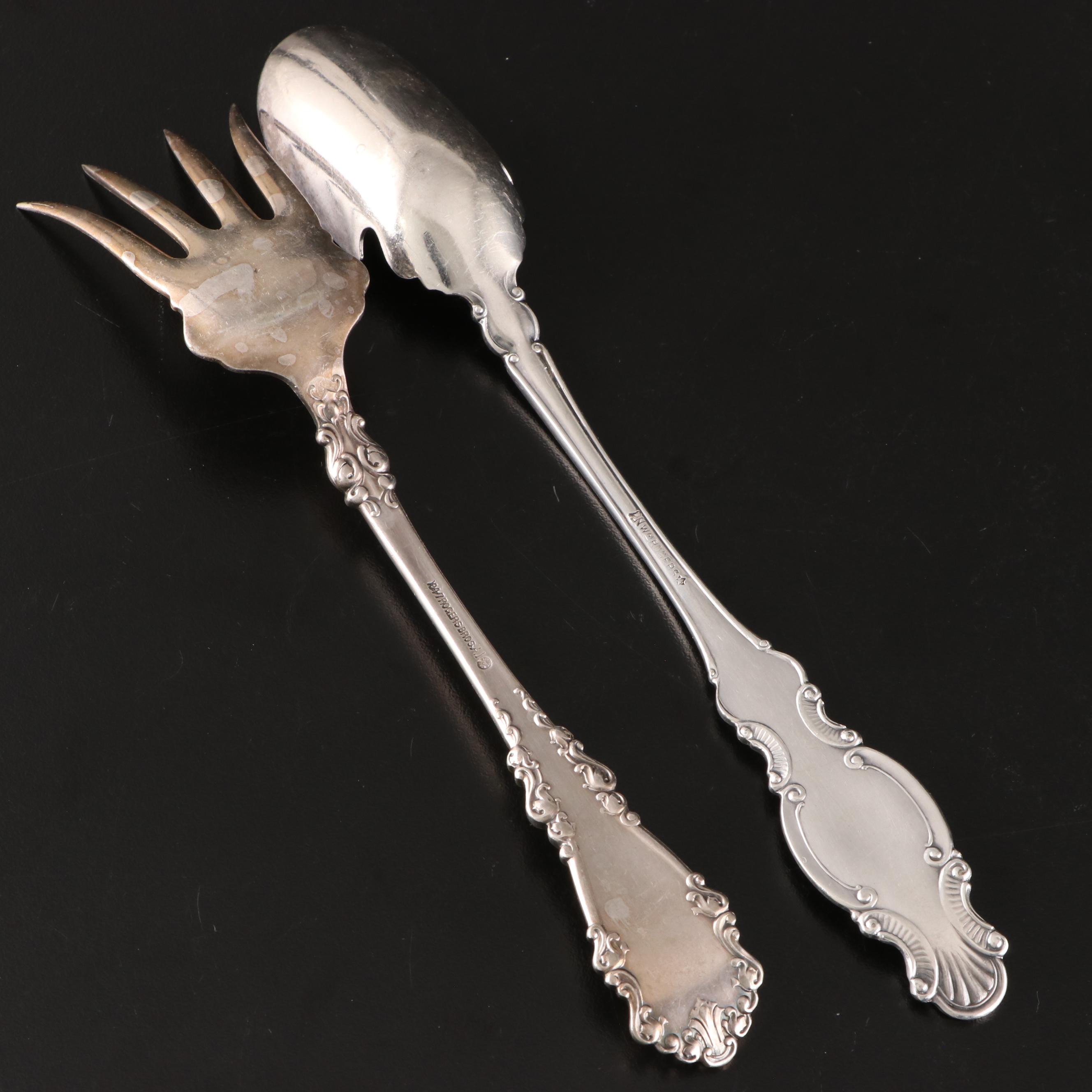 Christofle Asparagus Server with Lamb Bone Holder and Other Serving Utensils