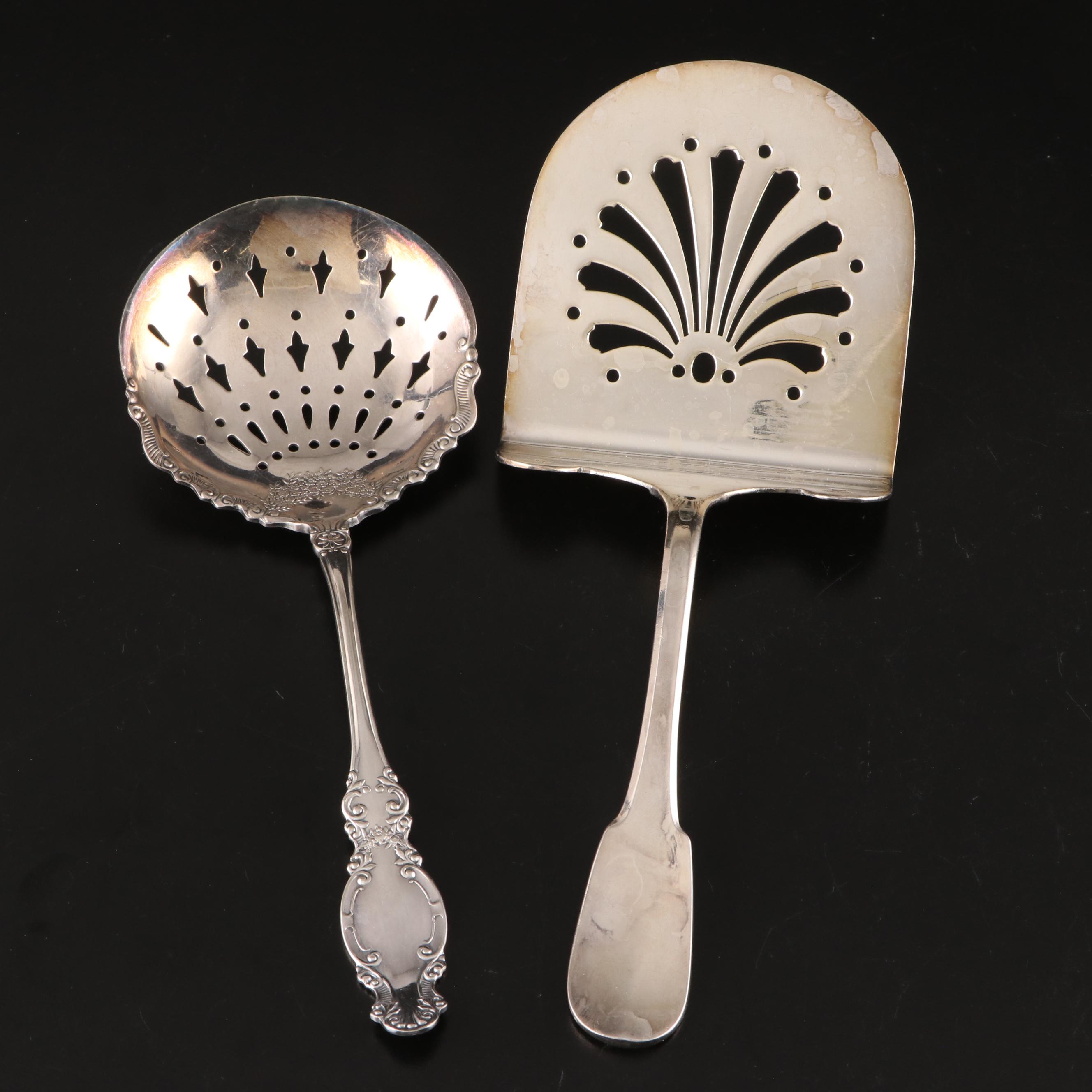 Christofle Asparagus Server with Lamb Bone Holder and Other Serving Utensils