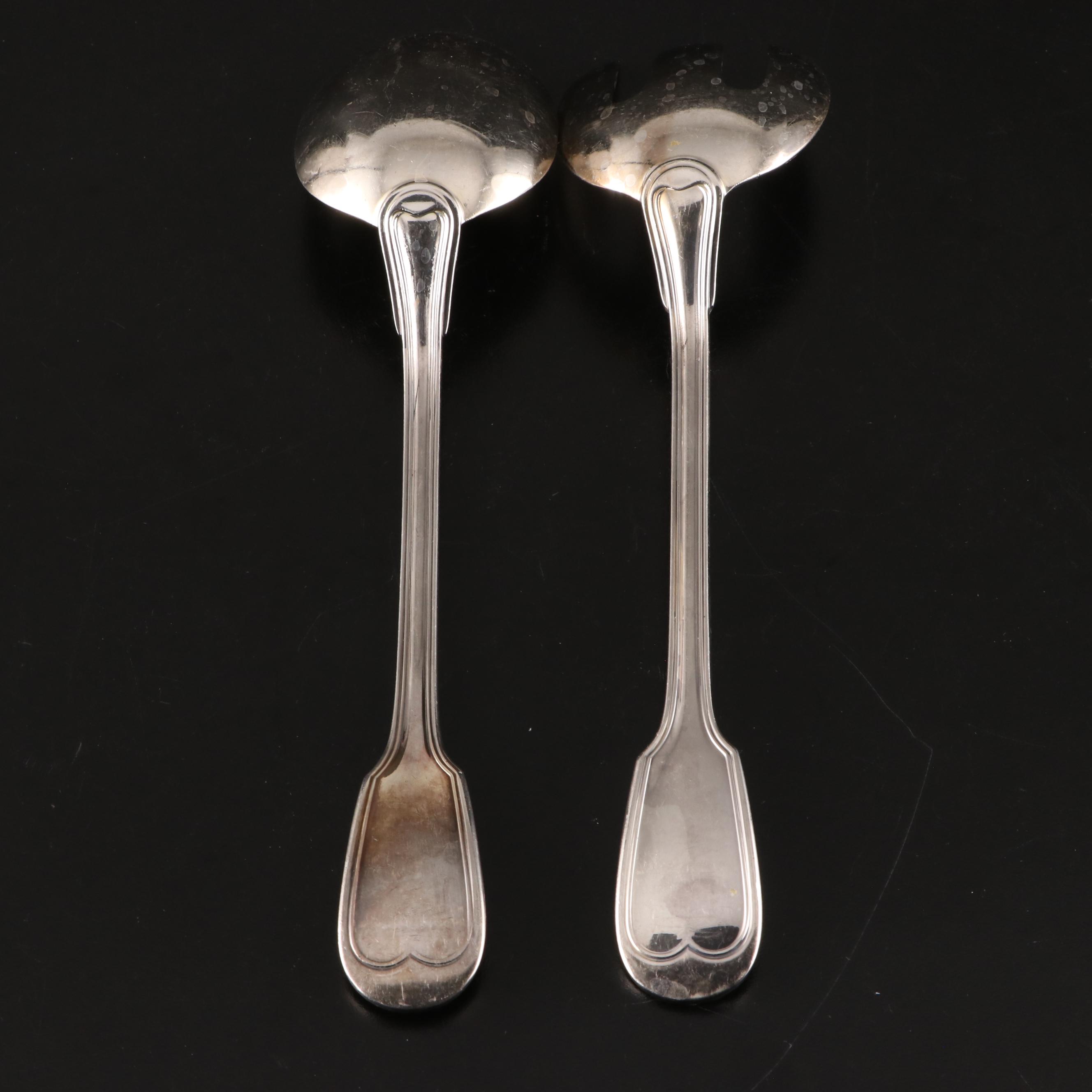 Christofle Asparagus Server with Lamb Bone Holder and Other Serving Utensils