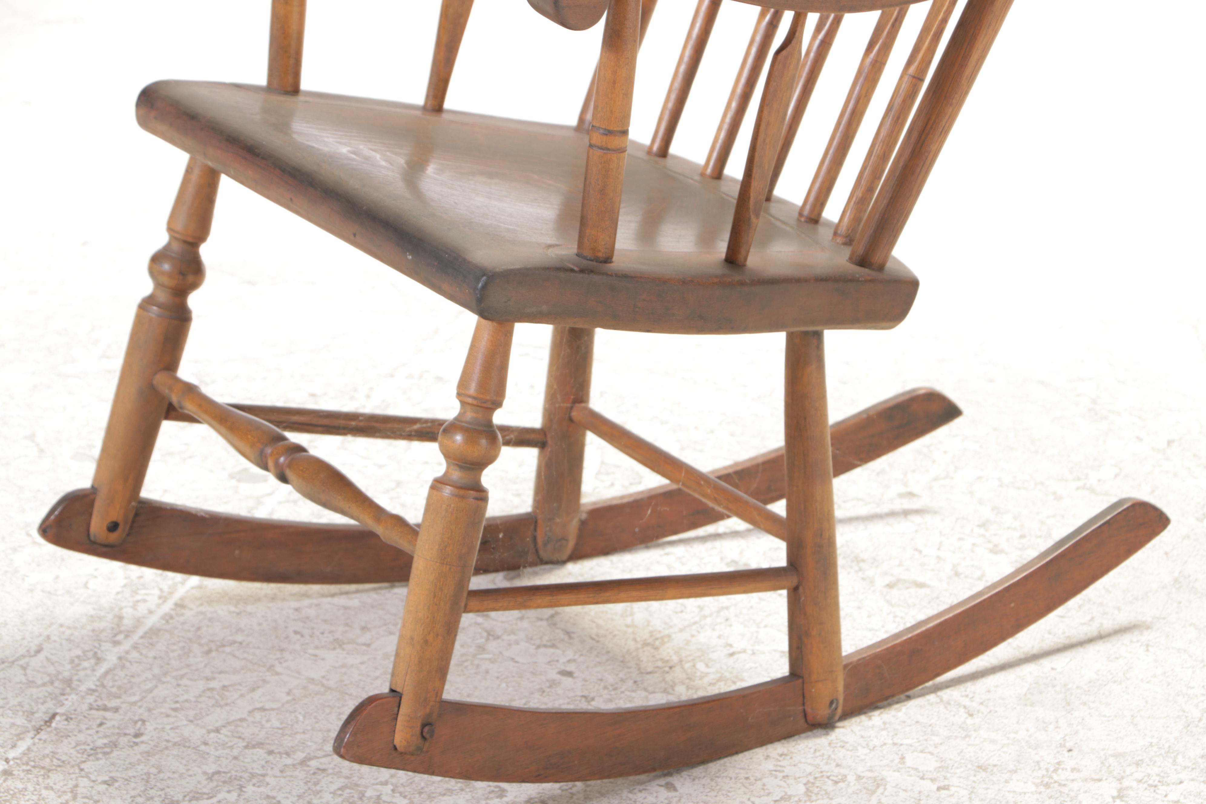 American Primitive Half Arrow-Back Rocker, 19th Century