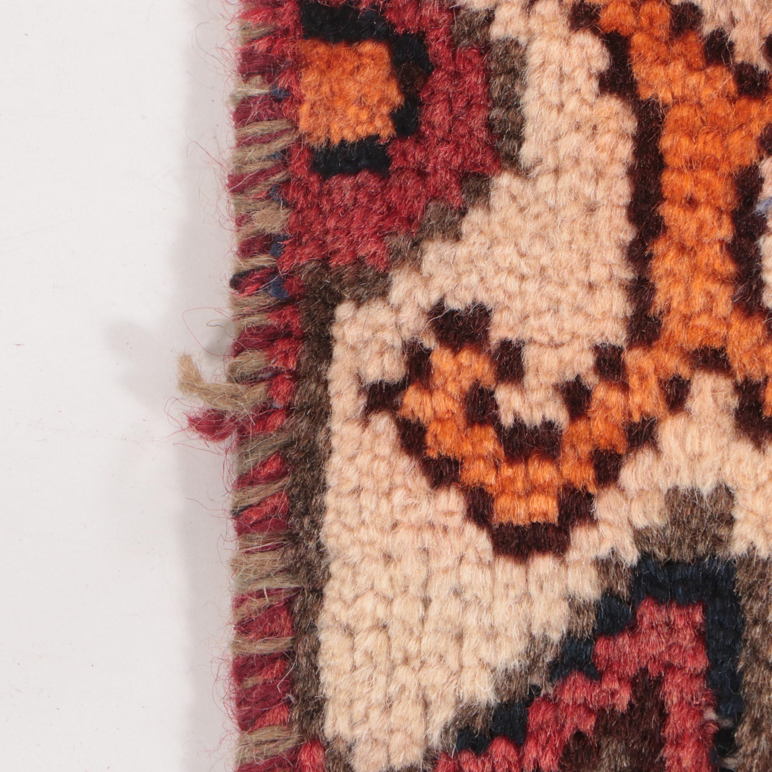 3'3 x 6'3 Hand-Knotted Persian Hamadan Remnant Area Rug