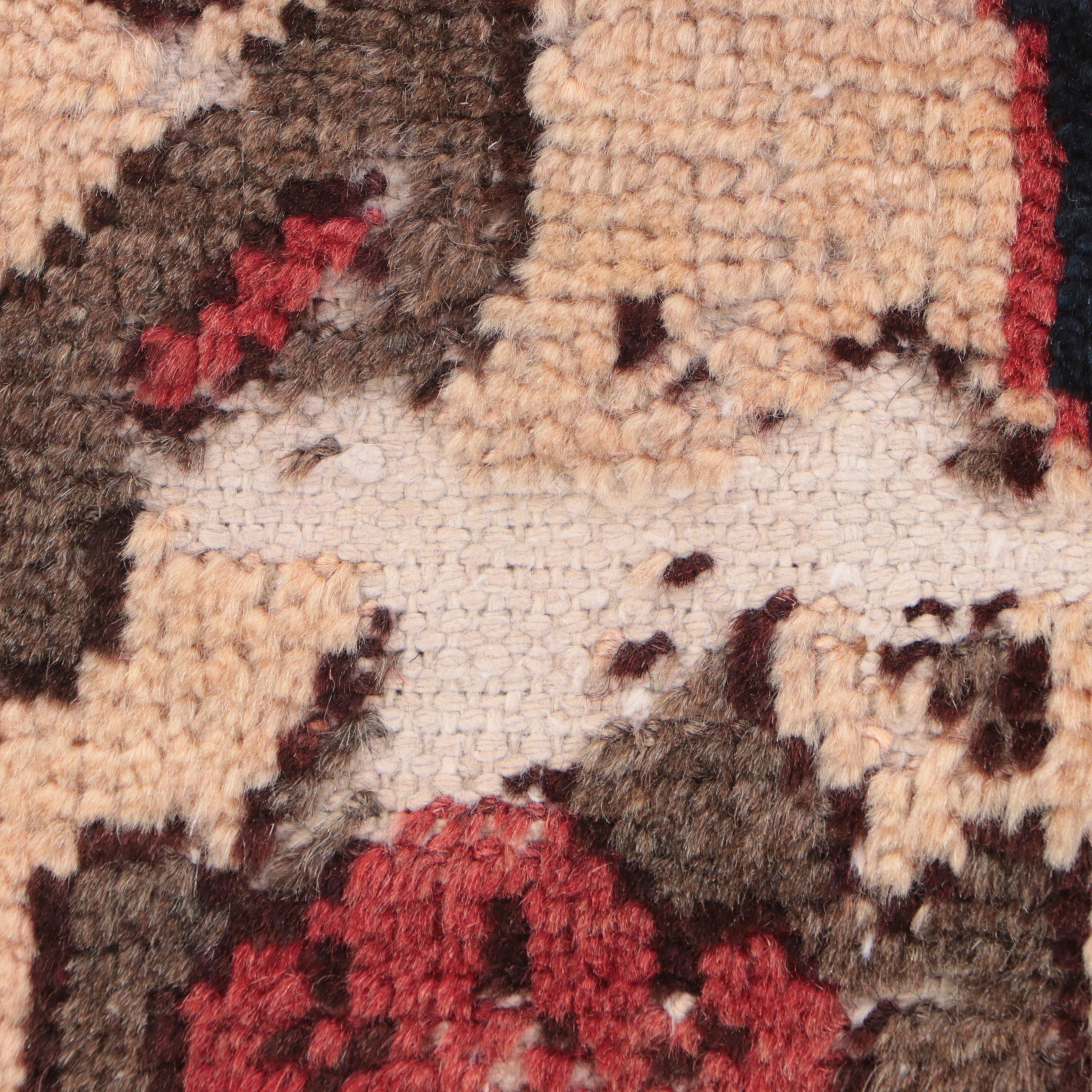 3'3 x 6'3 Hand-Knotted Persian Hamadan Remnant Area Rug