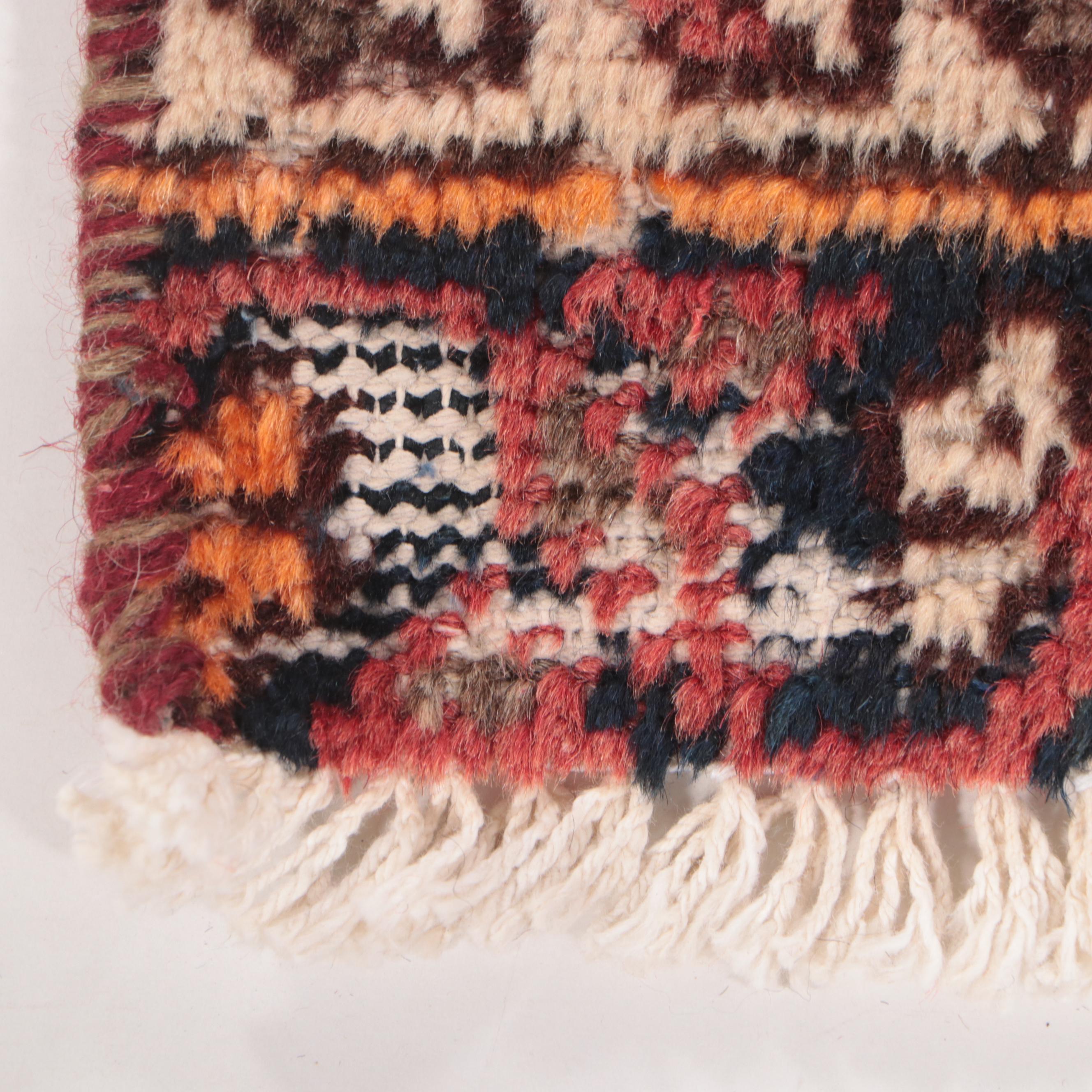 3'3 x 6'3 Hand-Knotted Persian Hamadan Remnant Area Rug