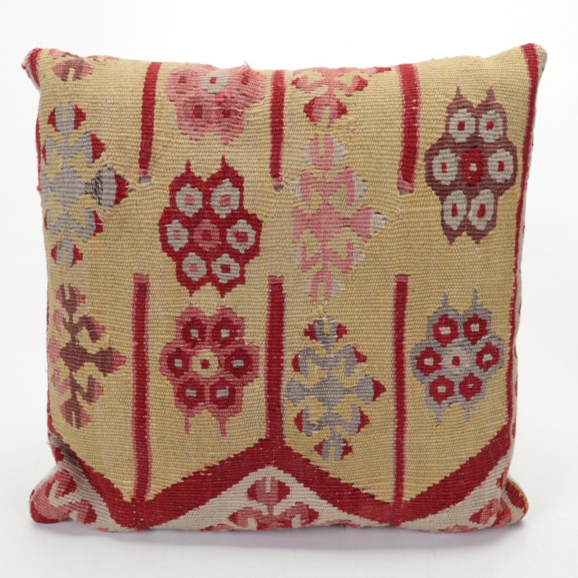 Embroidered and Woven Floral Accent Pillows