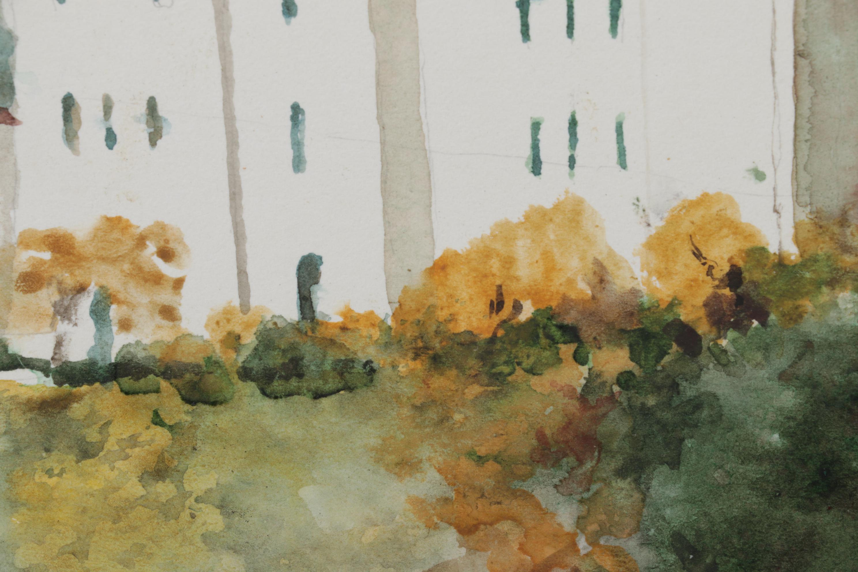 Irish Town Landscape Watercolor Painting "Kinsale, Co. Cork," Late 20th Century