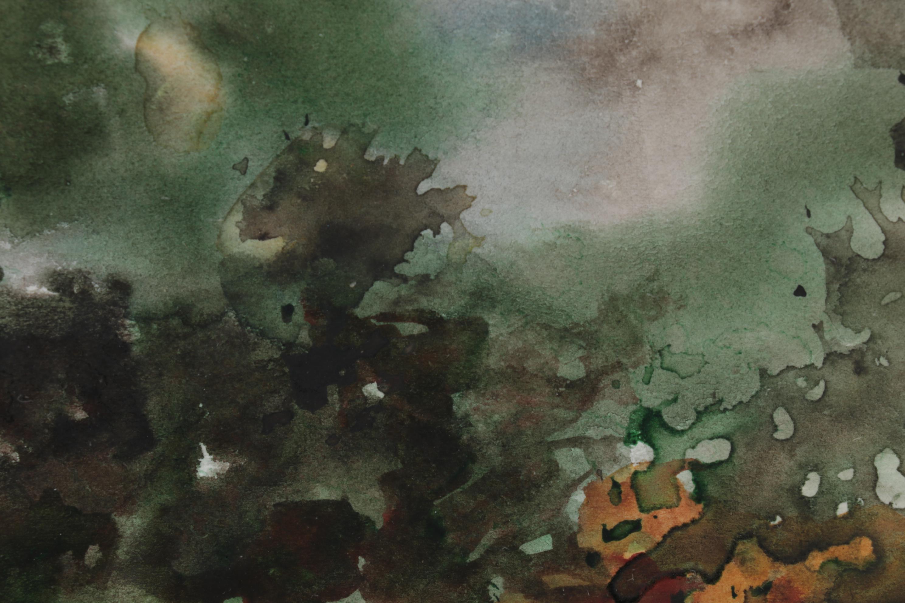 Irish Town Landscape Watercolor Painting "Kinsale, Co. Cork," Late 20th Century