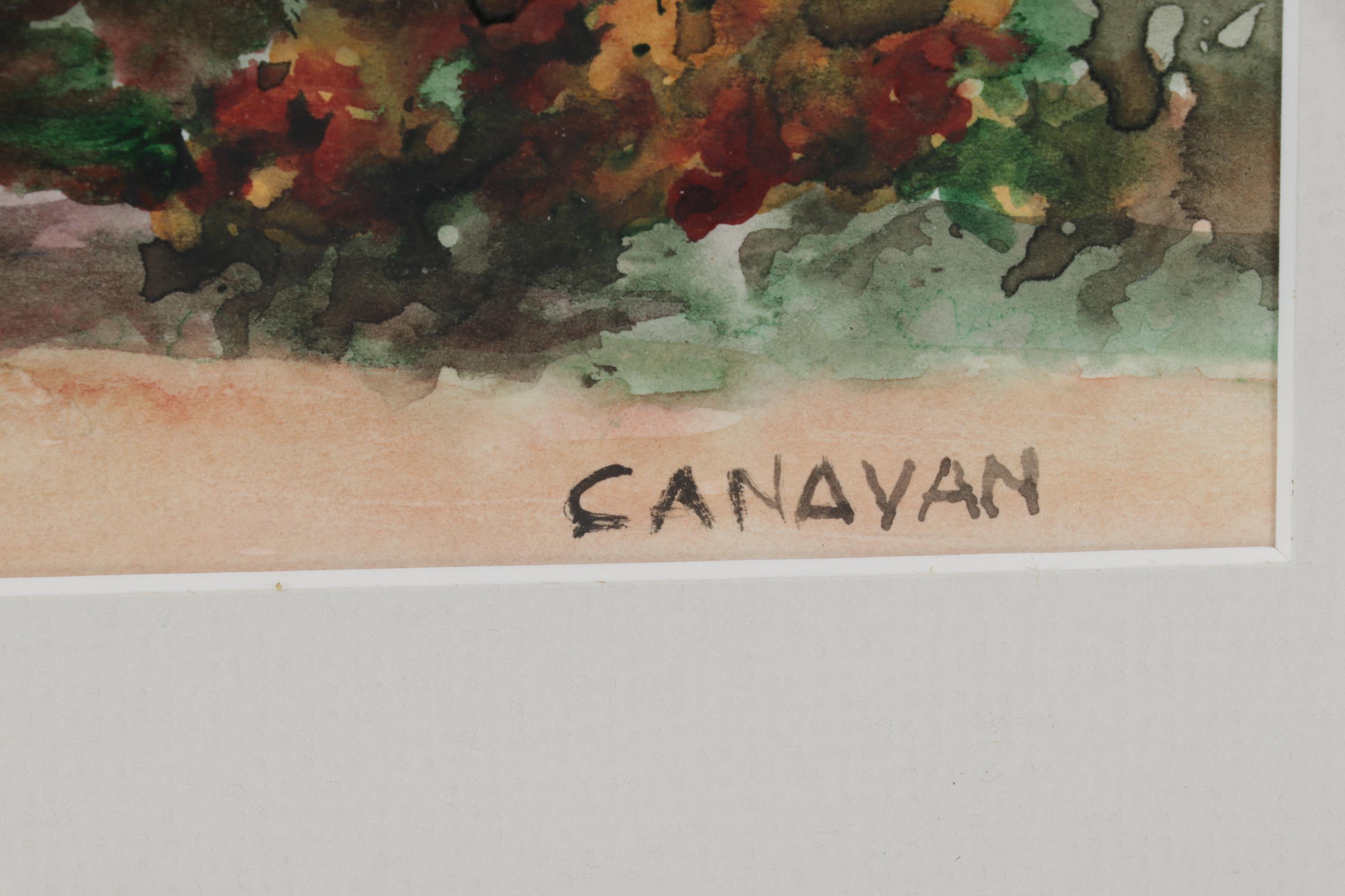 Irish Town Landscape Watercolor Painting "Kinsale, Co. Cork," Late 20th Century