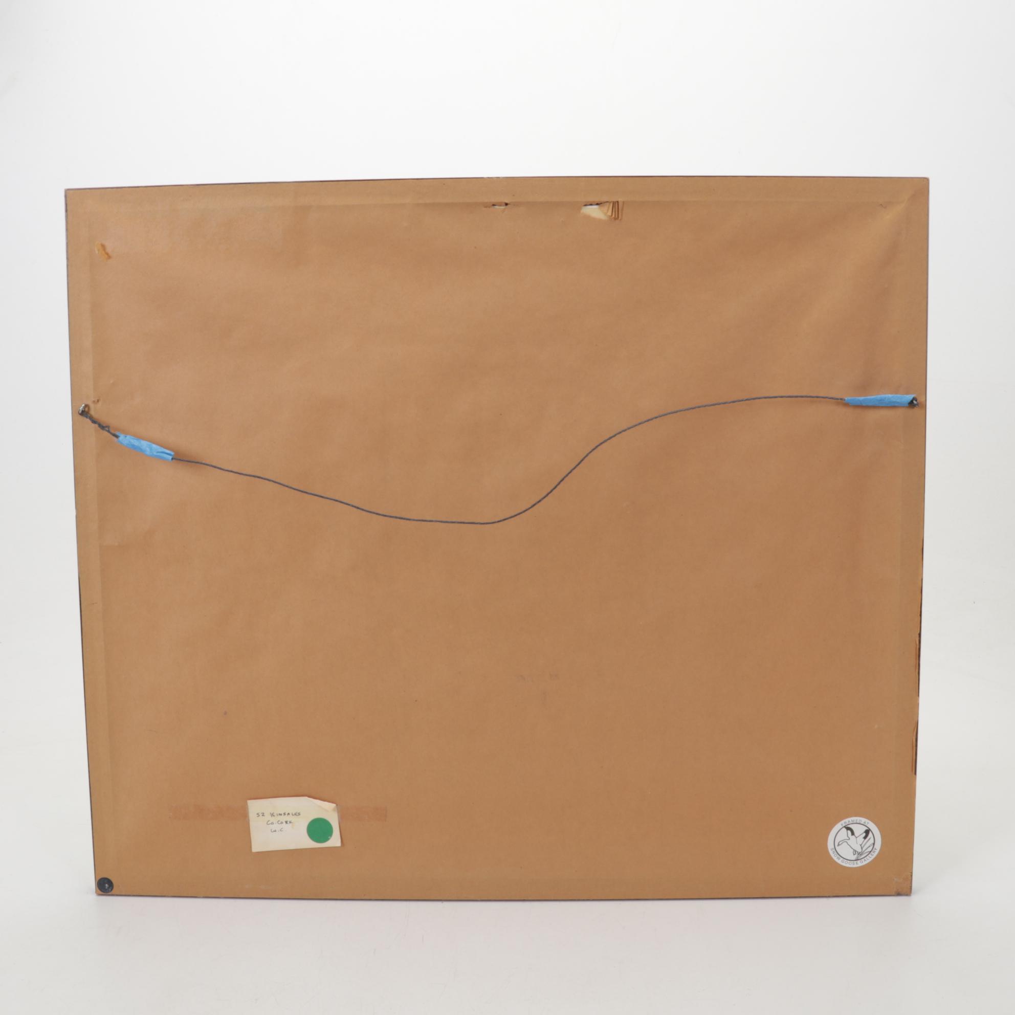 Irish Town Landscape Watercolor Painting "Kinsale, Co. Cork," Late 20th Century