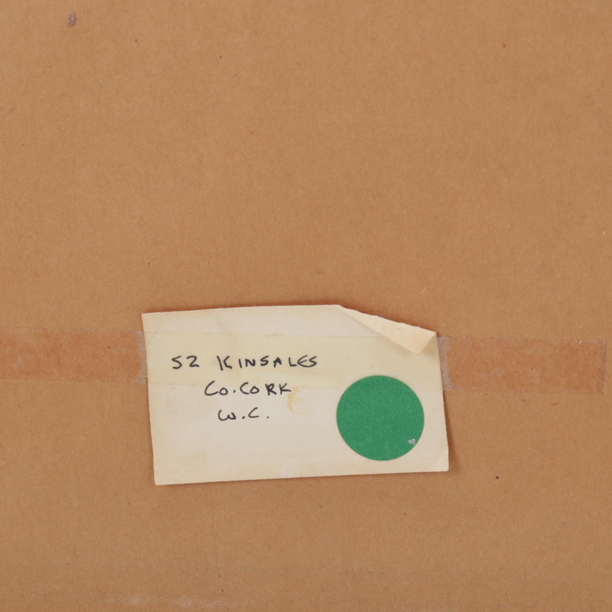 Irish Town Landscape Watercolor Painting "Kinsale, Co. Cork," Late 20th Century